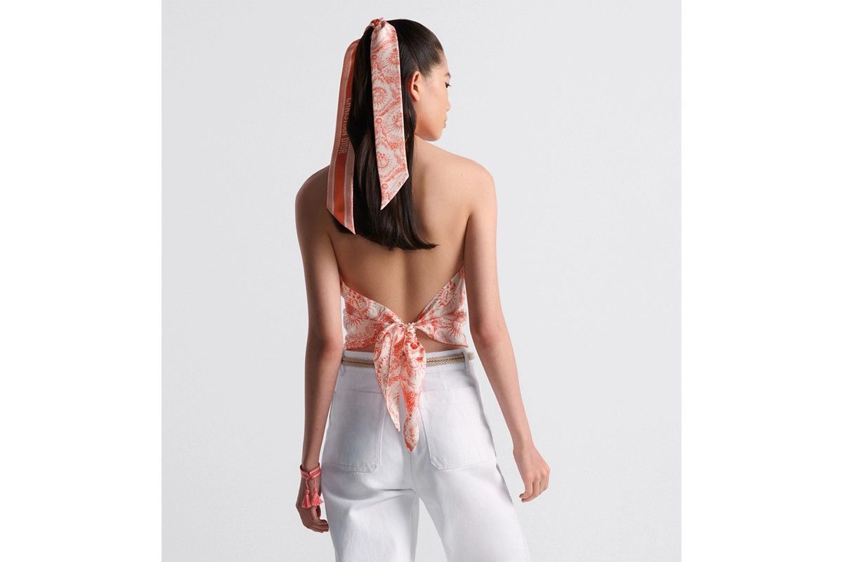 Dior o1bcso1str0226 Size:OS/Jouy Soleil Silk Top in White/Red Size ONE SIZE - 5 Thumbnail