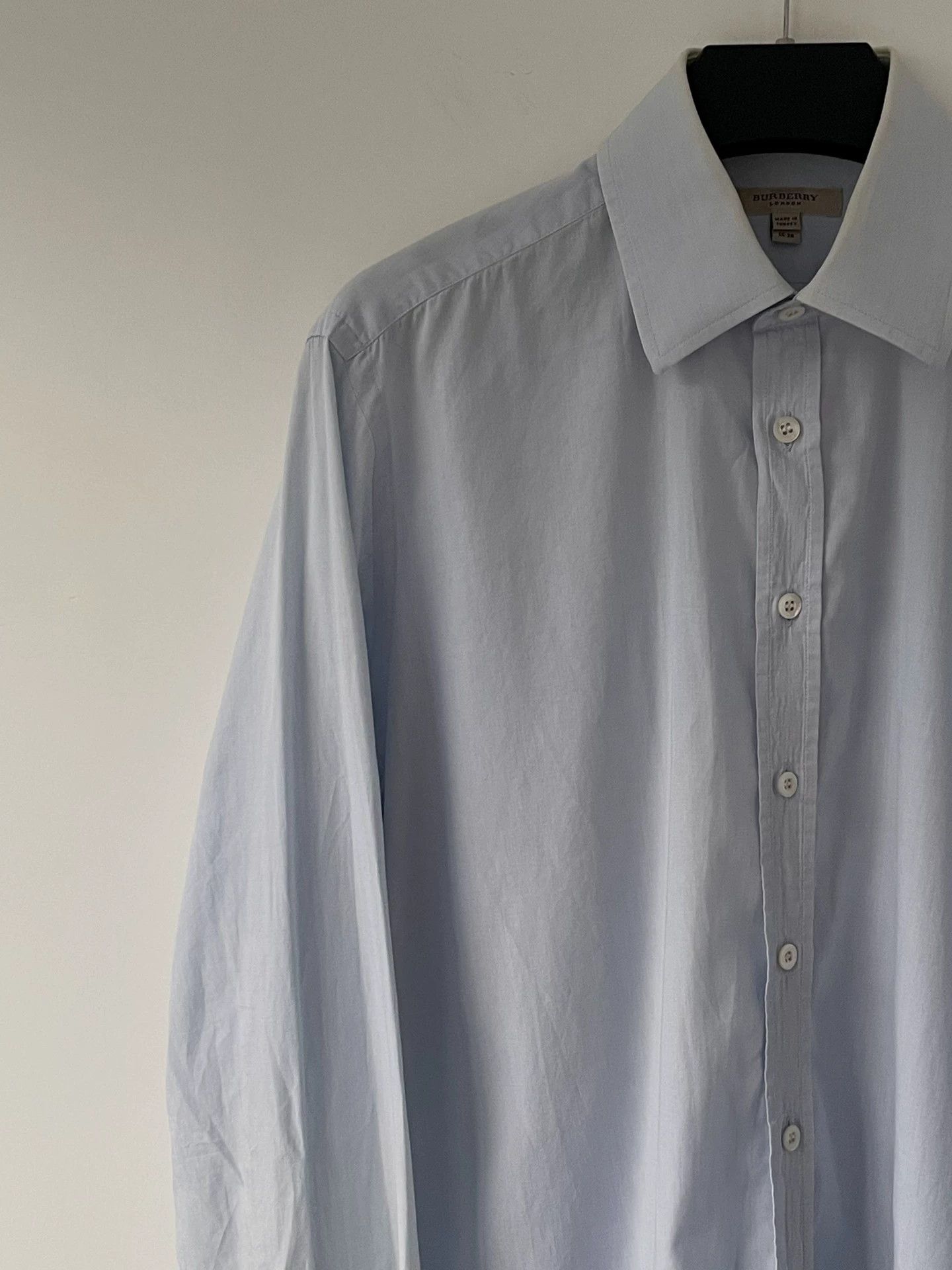 Burberry Burberry Light Blue Cotton 100% Shirt 38 (M) Size US M / EU 48-50 / 2 - 3 Thumbnail