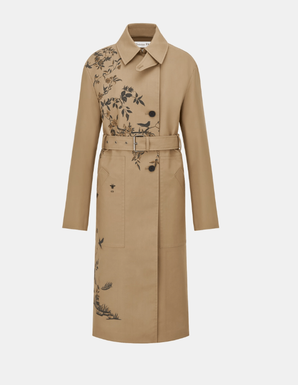 image of Dior O1W1Db10224 Trench Coat In Beige, Women's (Size Medium)