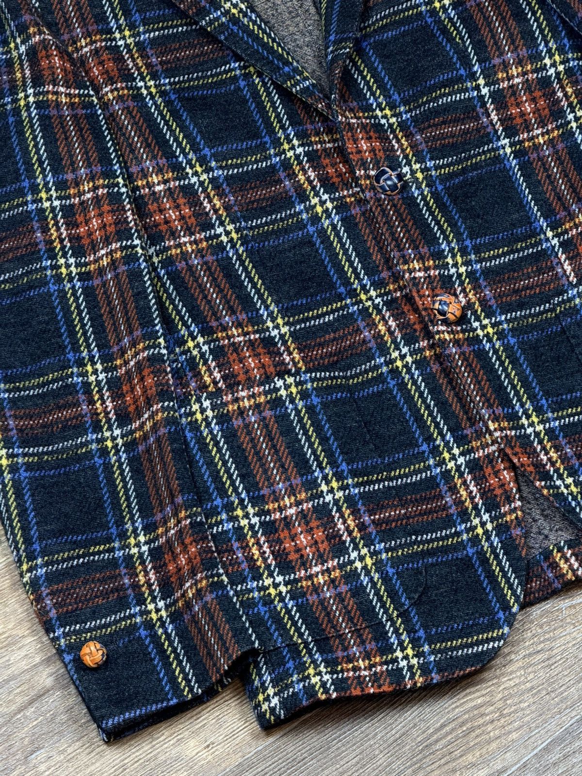 L.B.M. 1911 × Luigi Bianchi L.B.M 1911 Wool Checked Multicolour Two Piece Blazer Jacket Size 46R - 3 Thumbnail