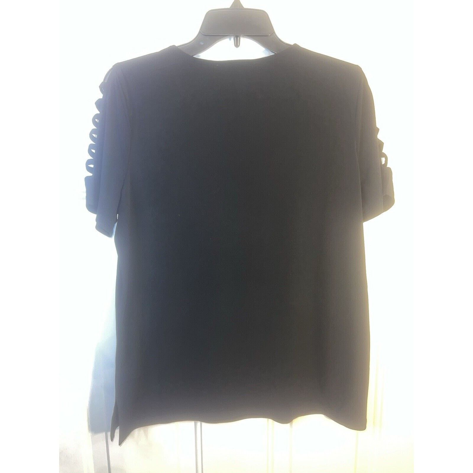 Michael Kors Michael Kors Black Blouse Ladder Sleeve Shirt Women’s Large Size L / US 10 / IT 46 - 8 Thumbnail