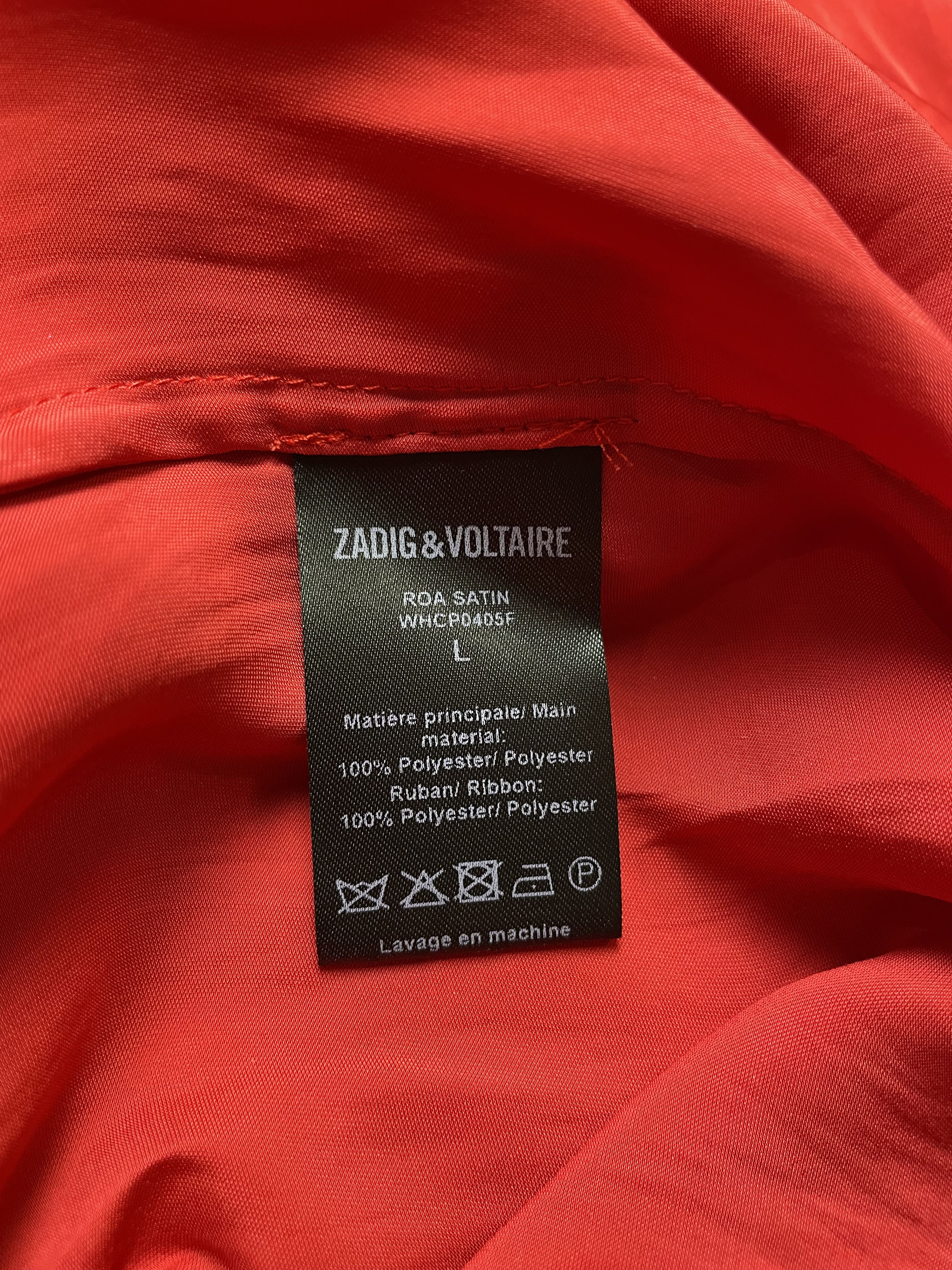 Zadig & Voltaire Zadig & Voltaire Red Satin Midi Dress Size L Size L / US 10 / IT 46 - 12 Thumbnail