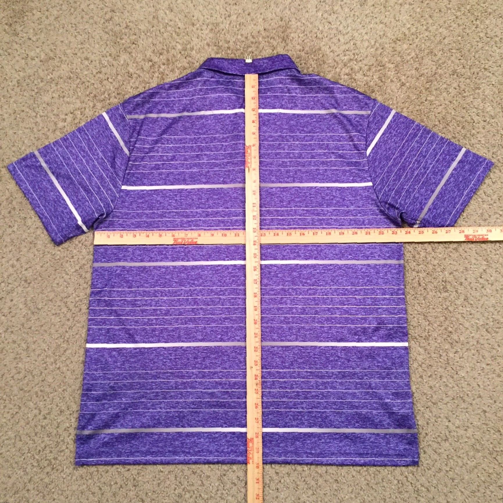 PGA Tour PGA TOUR Polo Shirt Mens XL Purple Striped Short Sleeve Polo Shirt Size US XL / EU 56 / 4 - 6 Thumbnail