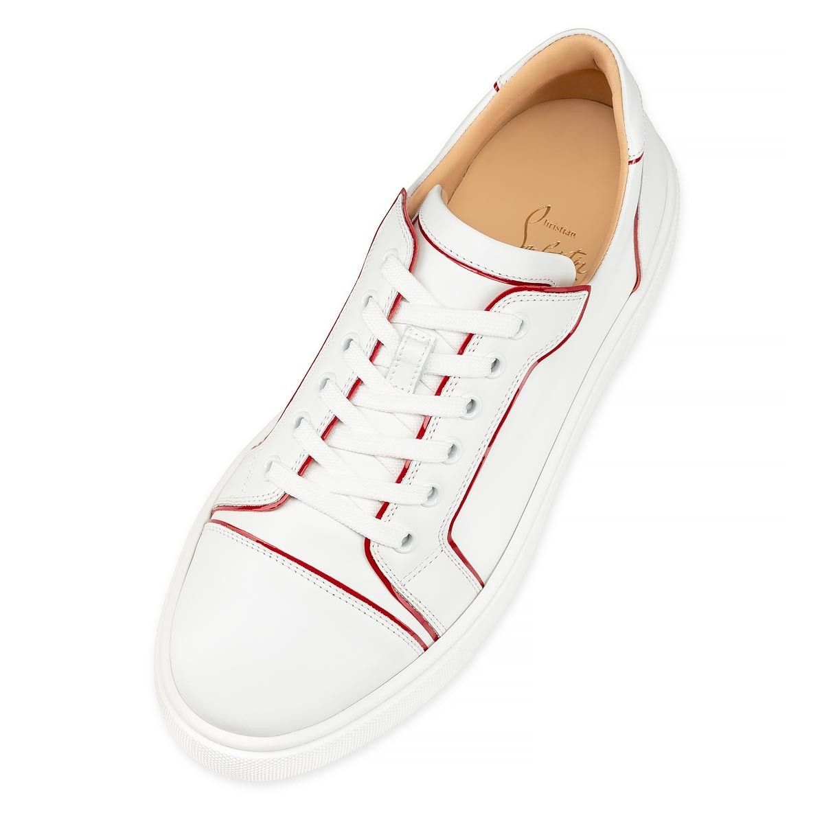 Christian Louboutin o1s1wg110225 Vieirissima Leather Sneakers in White Size US 7 / IT 37 - 3 Thumbnail