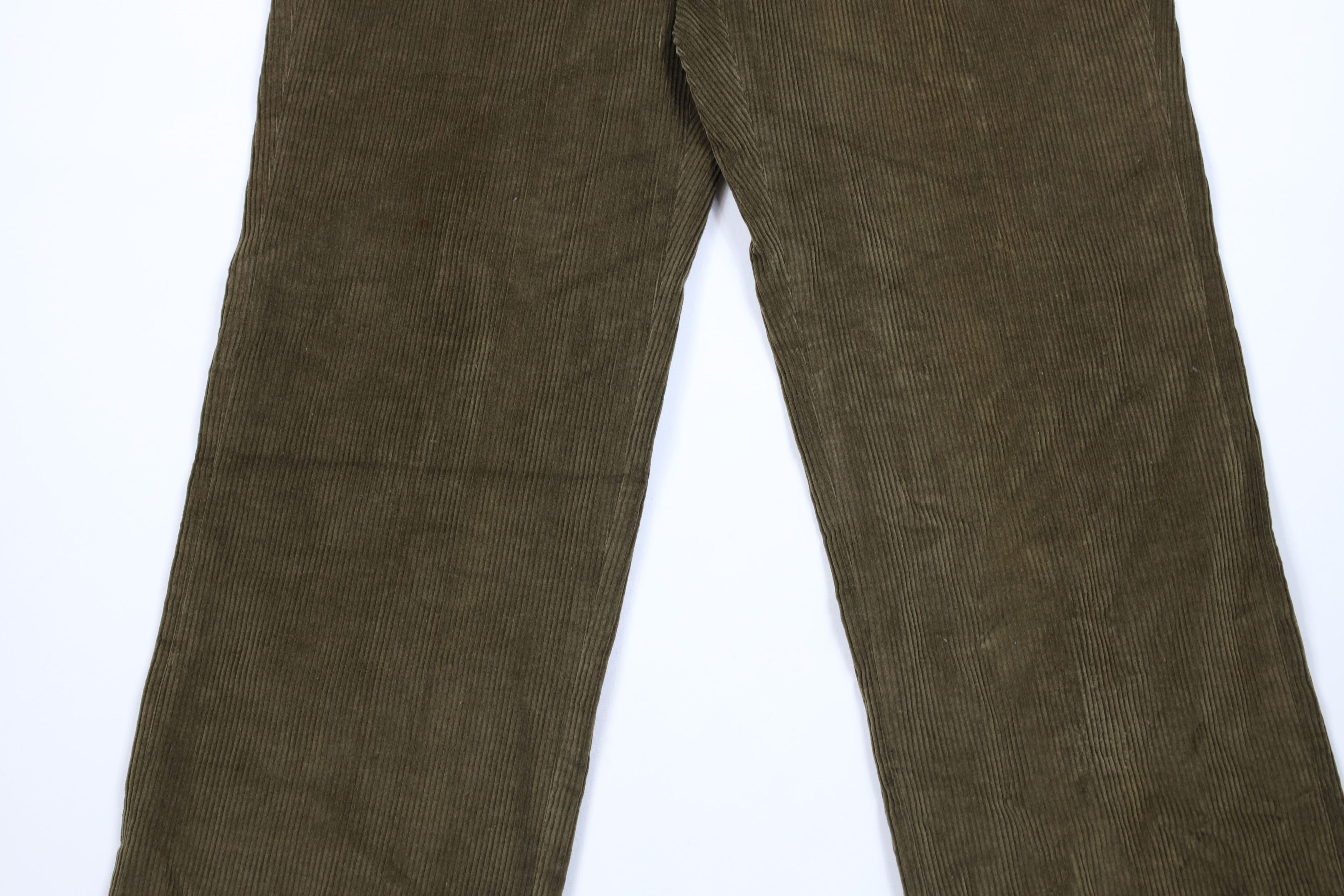 Vintage Vintage 70s Streetwear Wide Leg Corduroy Chino Pants Green Size US 32 / EU 48 - 3 Thumbnail
