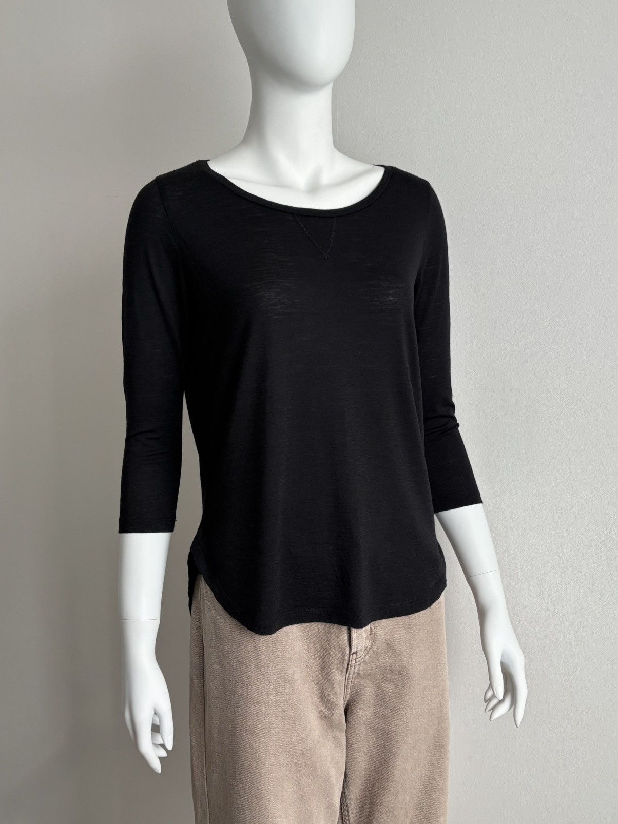 Sandro Sandro Womens Top 3/4 Sleeve Blouse Black Wool Size 2 M Size M / US 6-8 / IT 42-44 - 5 Thumbnail