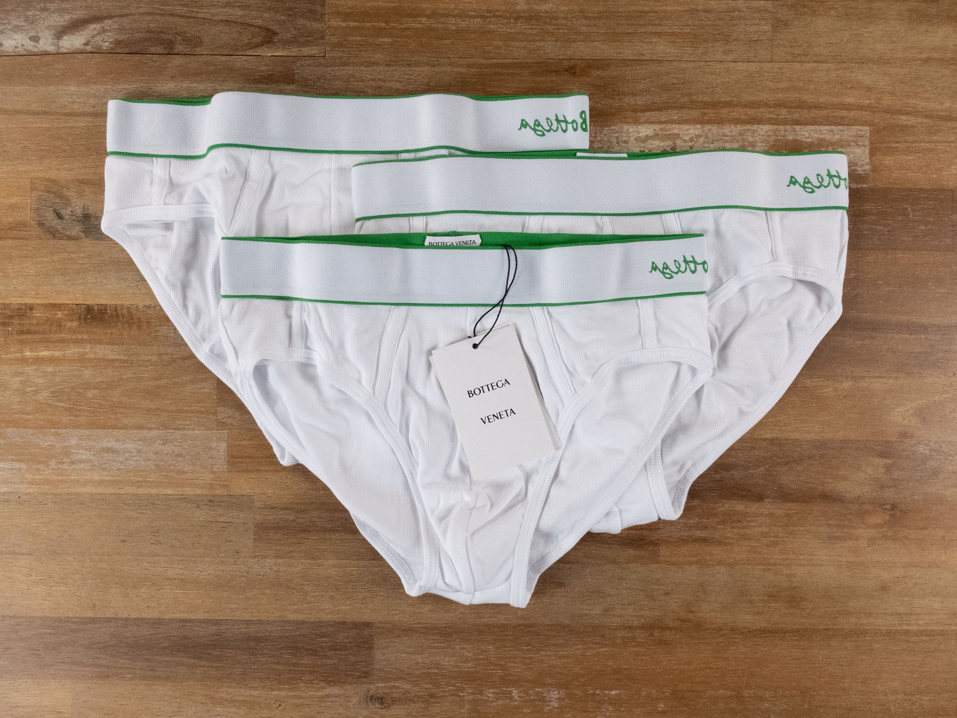 Bottega Veneta BOTTEGA VENETA 3 pack white cotton briefs Medium underwear Size 32 - 1 Thumbnail