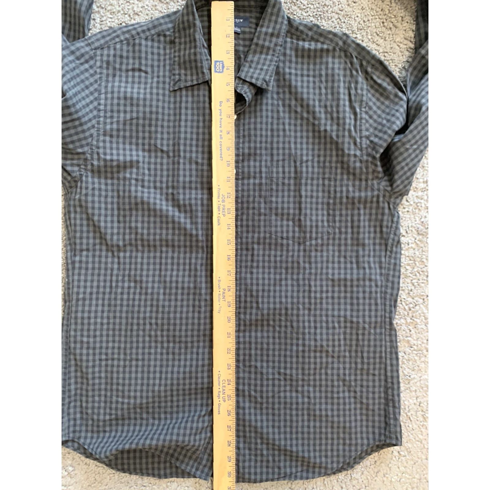J.Crew VINTAGE J.CREW Shirt Mens Button-Up Plaid Long Sleeve Black 2010s Size US L / EU 52-54 / 3 - 5 Thumbnail