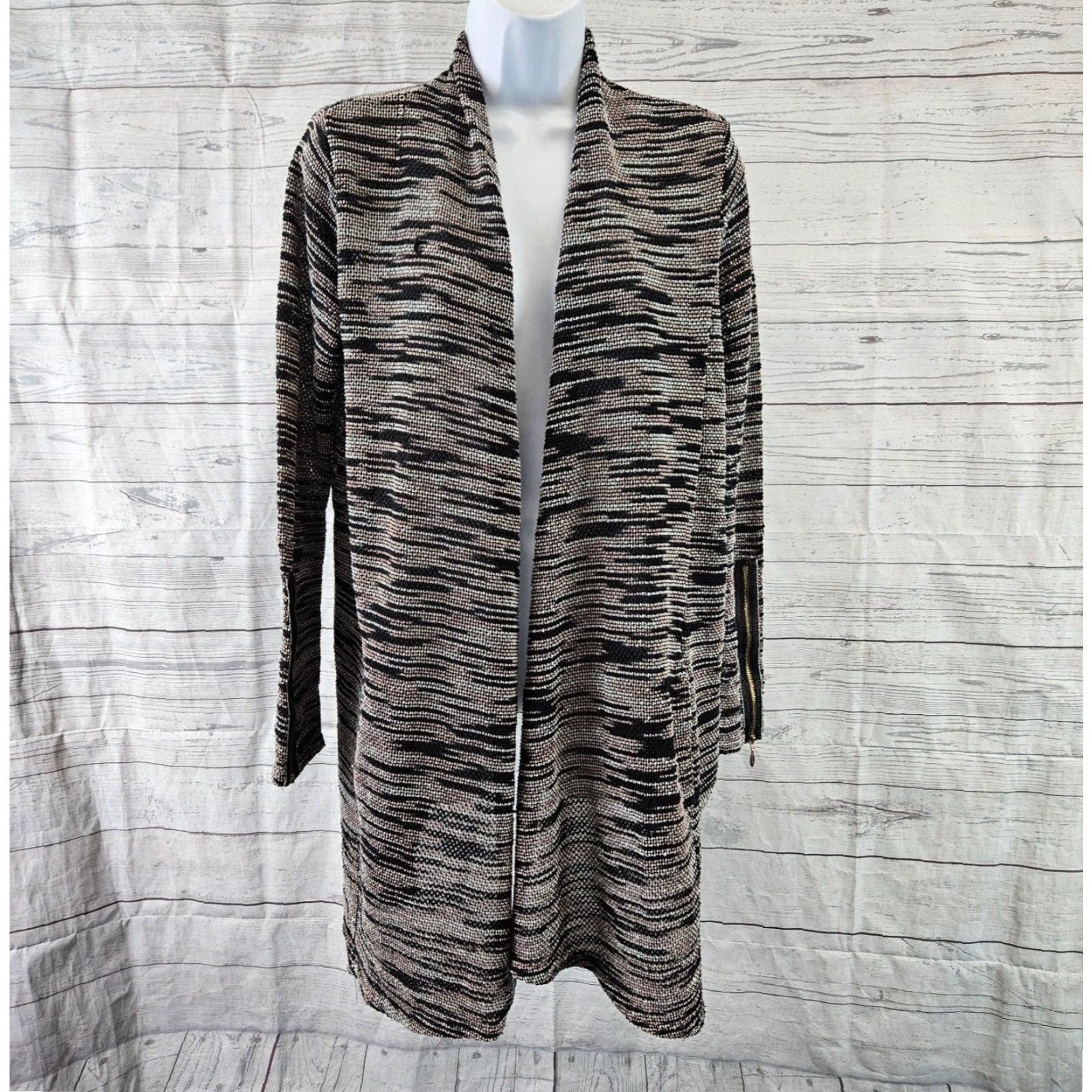 Vintage Knox Rose Cardigan Womens Size M Medium Black Pink Long Sleeve Pockets Sweater Size M / US 6-8 / IT 42-44 - 2 Thumbnail