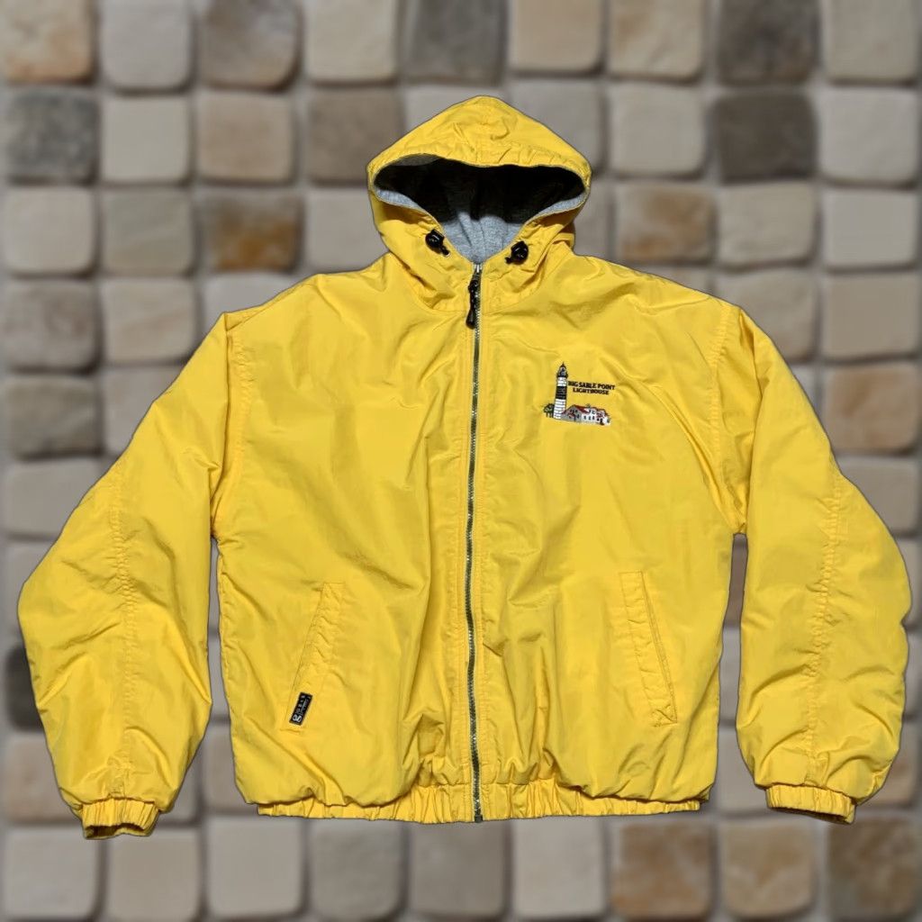 Vintage Gear Jacket Womens Size Medium Yellow Hooded Full Zip Lined Lighthouse Big Sable Size M / US 6-8 / IT 42-44 - 1 Thumbnail