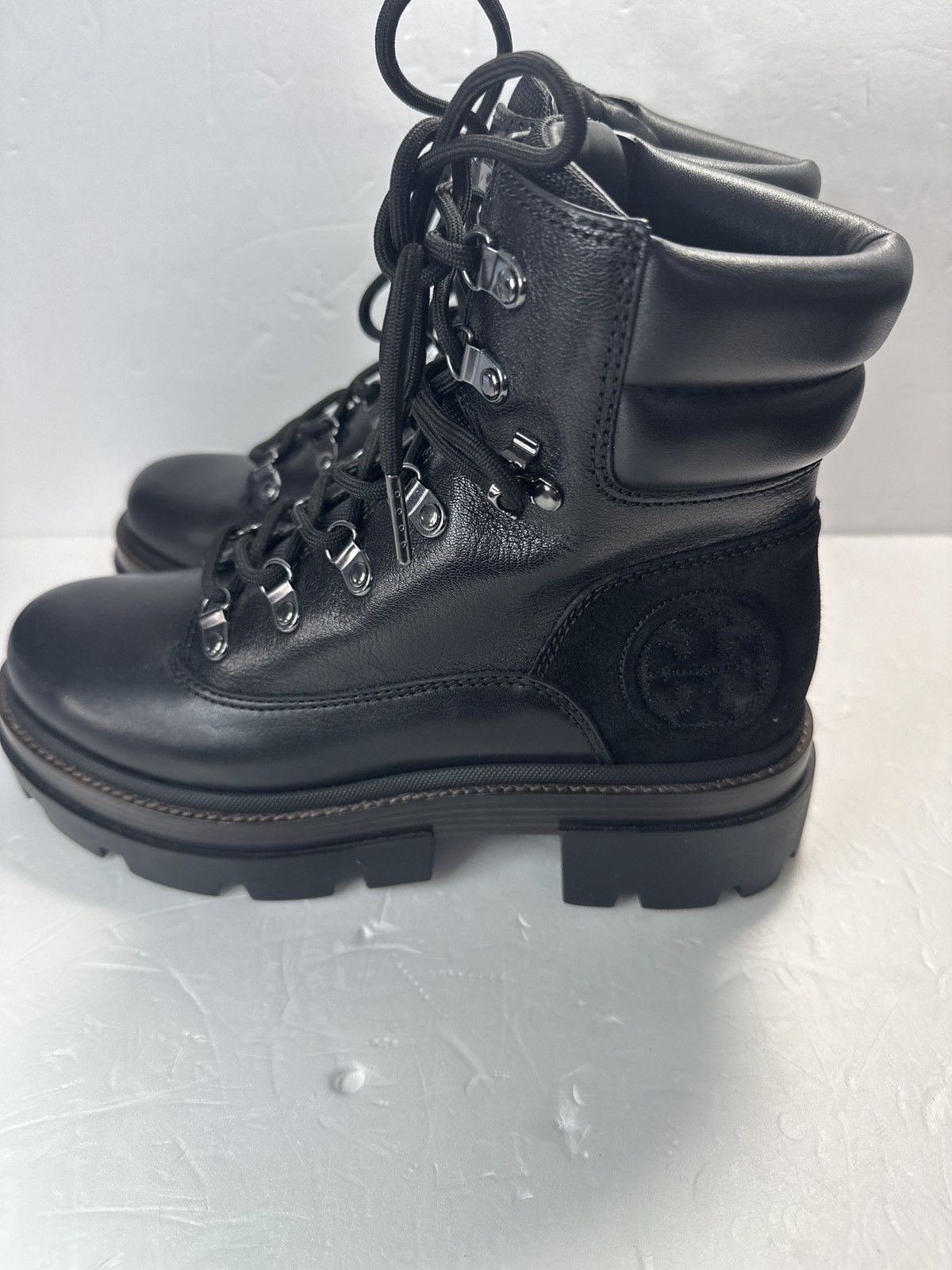 Tory Burch Tory Burch Lug Miller leather boots signature TB monogram Size US 8 / IT 38 - 9 Thumbnail