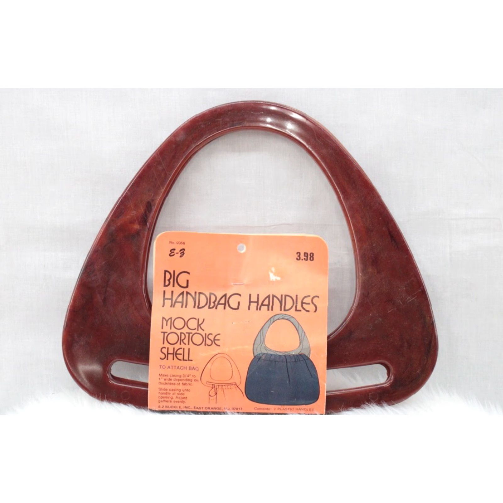 Vintage VINTAGE Big Handbag Purse Handles Replacement DIY Purse Plastic Mock Tortoise Unisex Bag Strap/Handle 70s Brown Size ONE SIZE - 2 Thumbnail