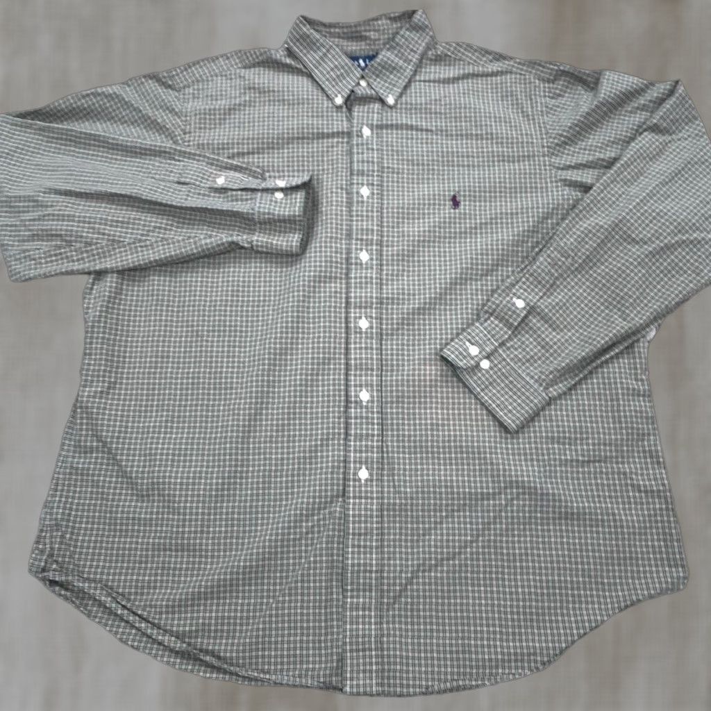 Ralph Lauren Ralph Lauren Shirt Men 2XL Green Purple Button Up Classic Fit Plaid Dress 18 A17 Size 48R - 1 Thumbnail