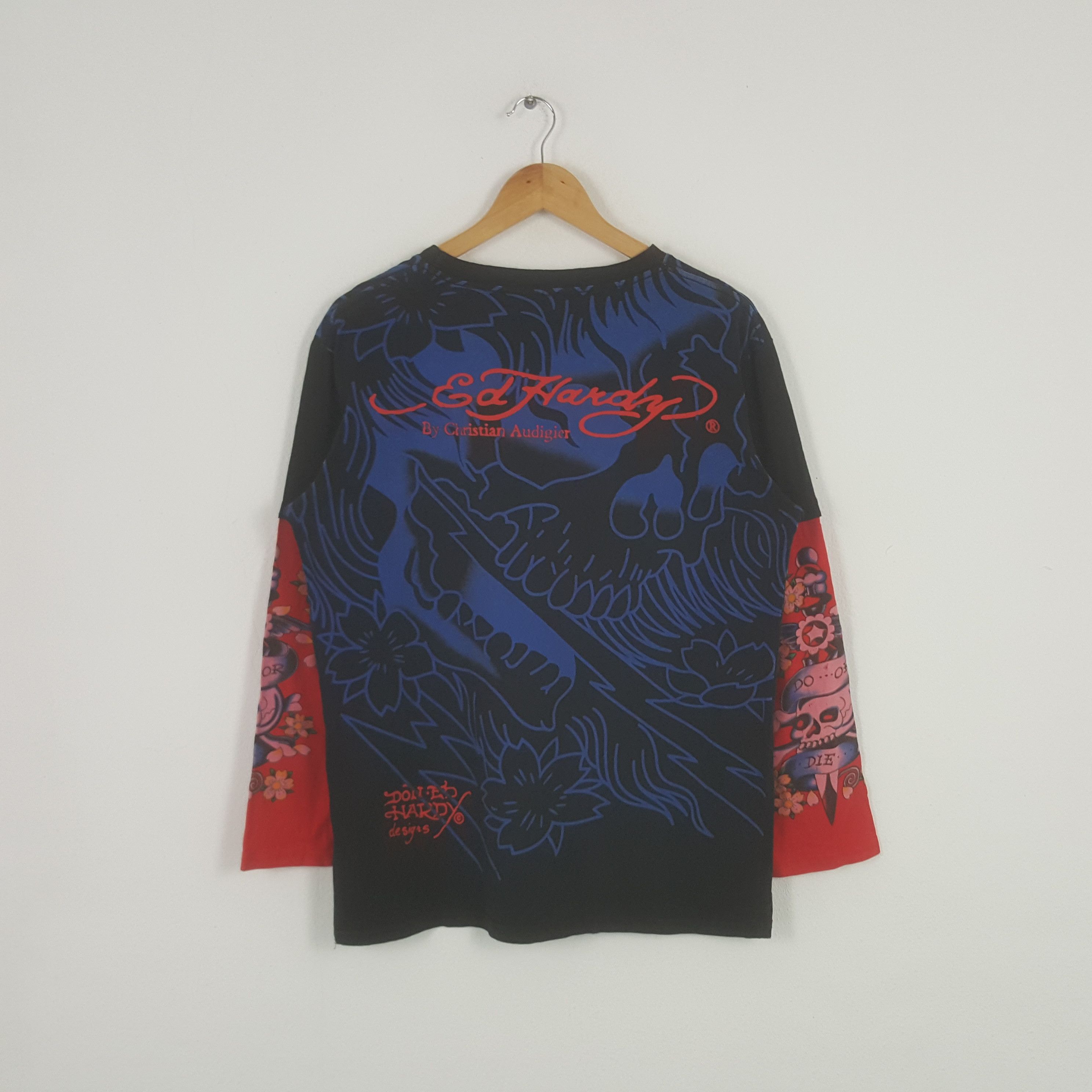 Christian Audigier × Ed Hardy × Vintage Vintage Ed Hardy by Christian Audiger Long Sleeve Tshirt Size US L / EU 52-54 / 3 - 3 Thumbnail