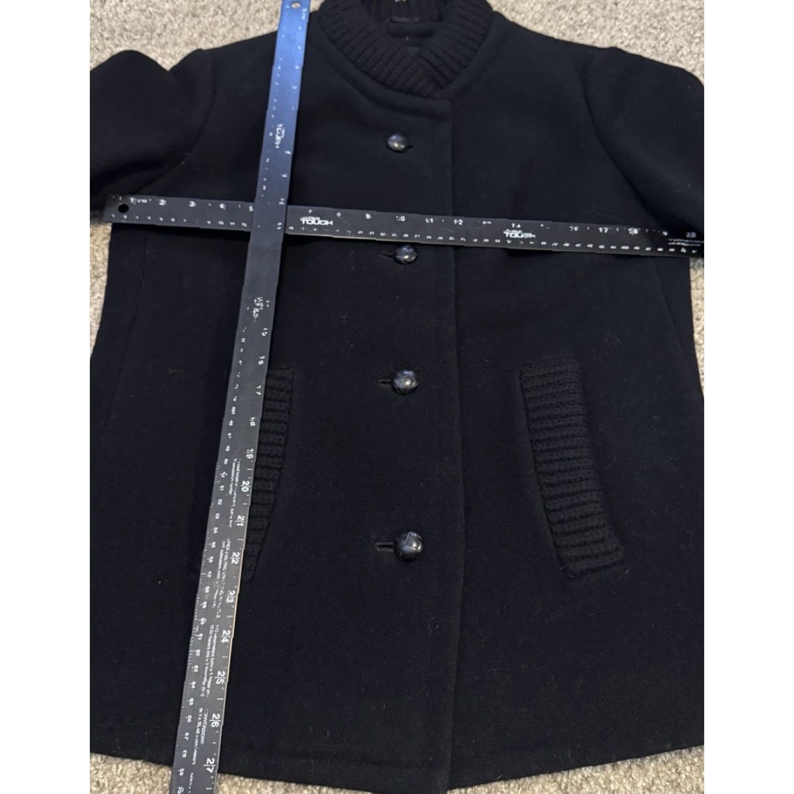 Vintage VINTAGE Ein Althof Modell Black Button Front Wool Jacket Woman M Black Pea Coat Womens Size M / US 6-8 / IT 42-44 - 7 Thumbnail