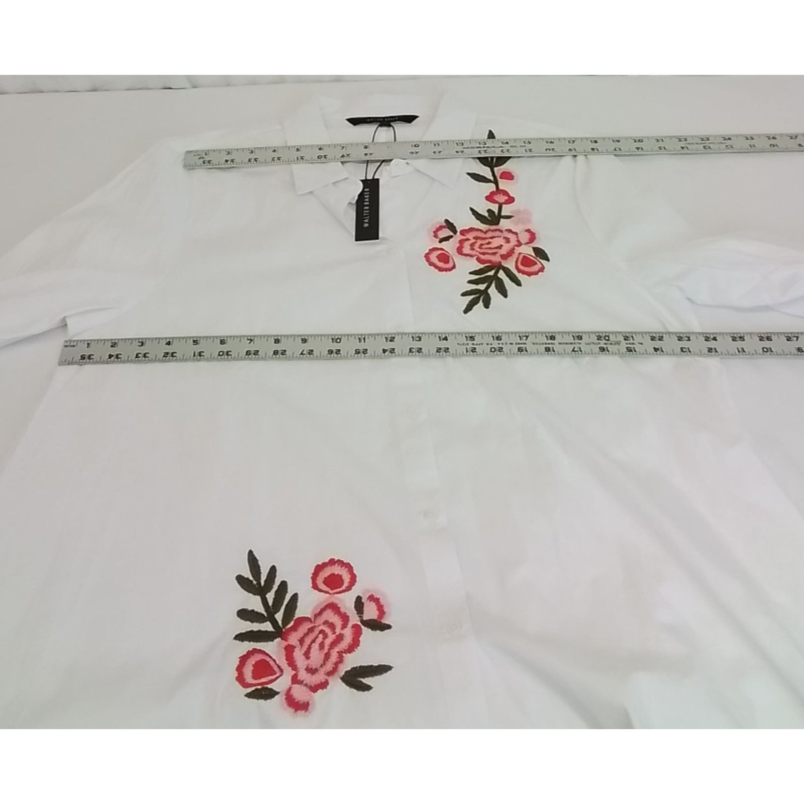 Other Walter Baker Myron Tunic Blouse Women's XL White Flowers NWT Size XL / US 12-14 / IT 48-50 - 11 Thumbnail