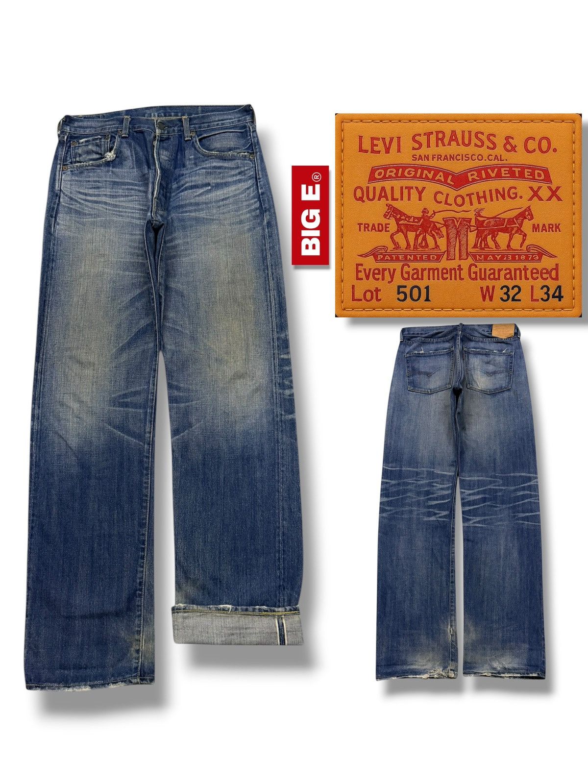 Levi's Vintage Clothing Vintage 00s Levi’s 501 XX Big E Made in Japan Selvedge | W32 Size US 32 / EU 48 - 1 Thumbnail