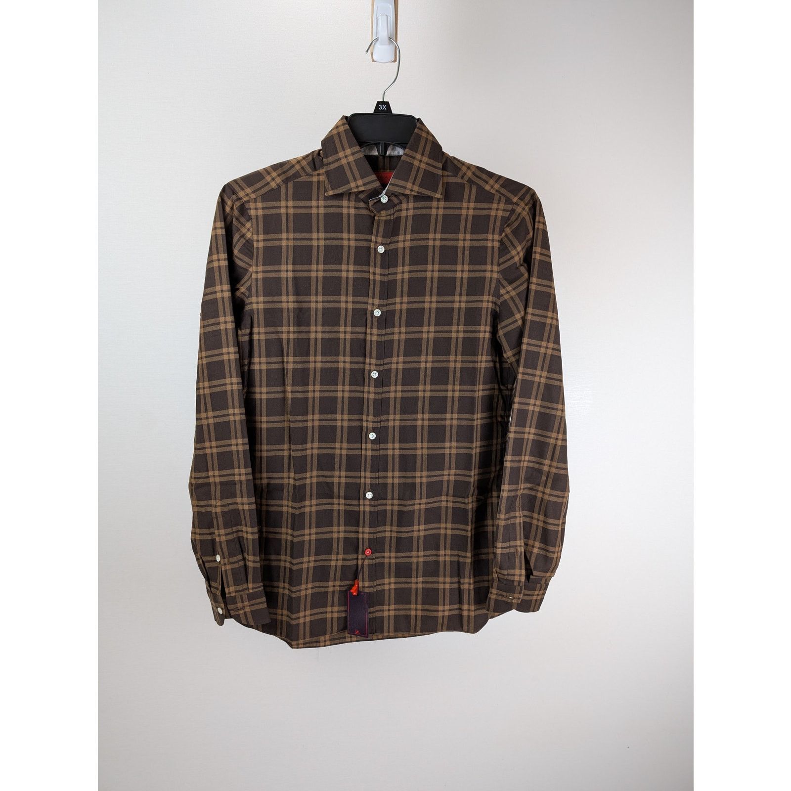 Isaia o1rshd1 CC20 Checked Button up Shirt in Multicolor Size US S / EU 44-46 / 1 - 2 Thumbnail