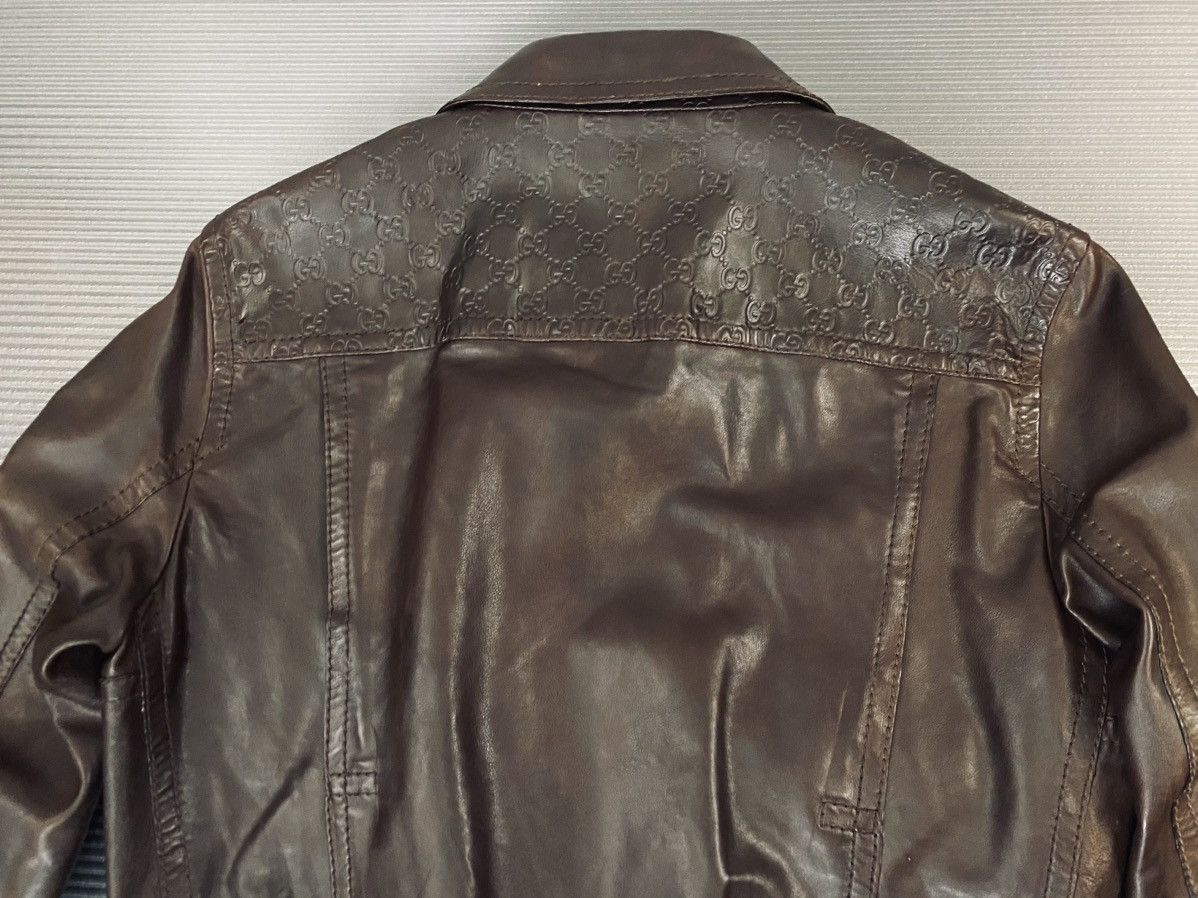 Gucci Gucci x Tom Ford 🇮🇹 Mocha Leather GG Allover Bomber Jacket 52 Size US L / EU 52-54 / 3 - 12 Thumbnail