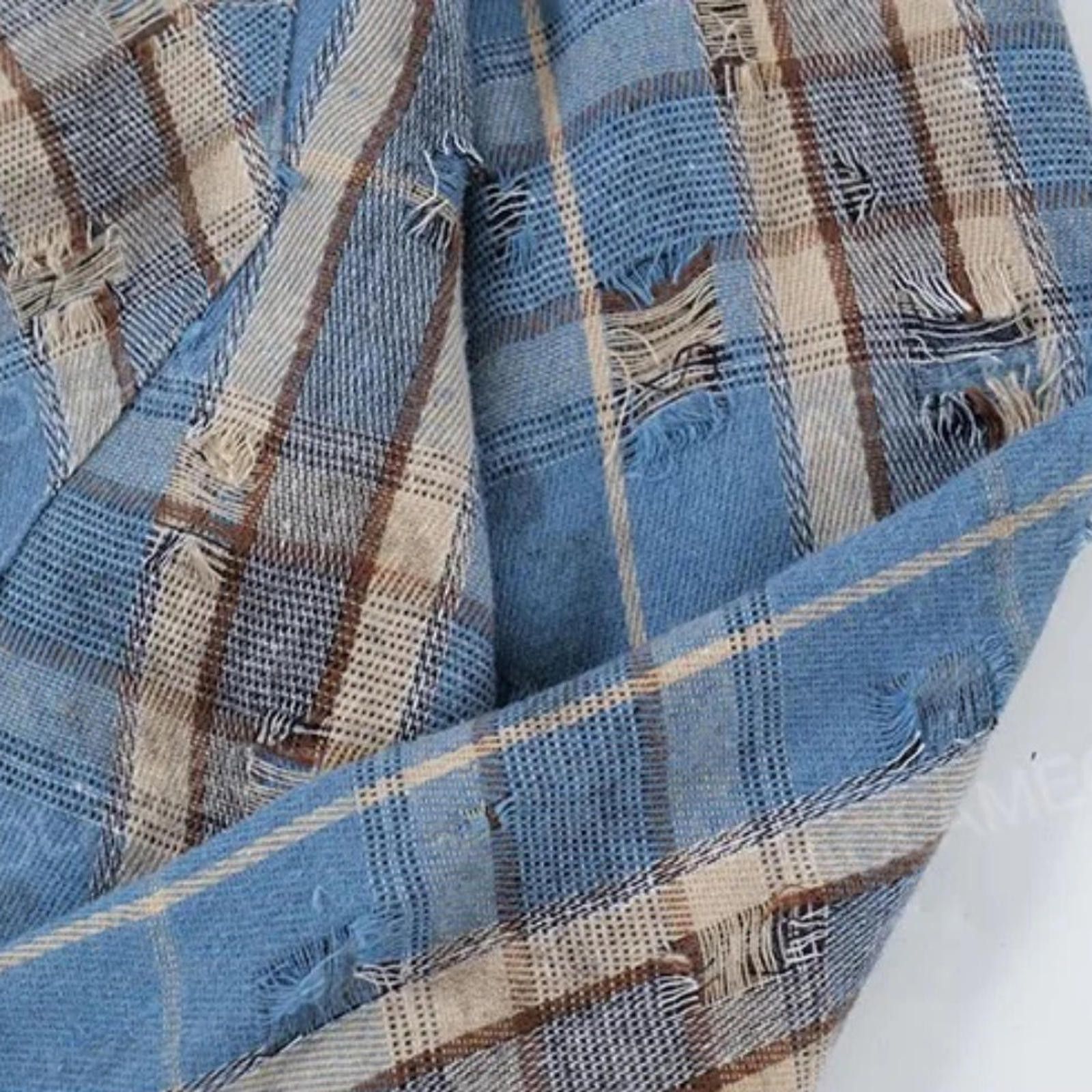 Japanese Brand Flannel Raw Edge Long Sleeve shirt Size US M / EU 48-50 / 2 - 7 Thumbnail