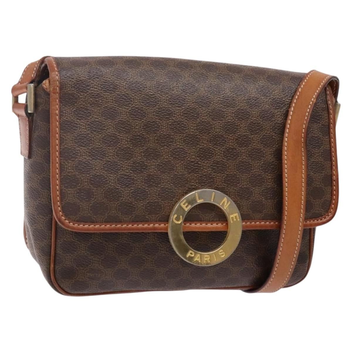 Celine CELINE Macadam Canvas Circle Shoulder Bag Pvc Leather Brown Size ONE SIZE - 1 Thumbnail