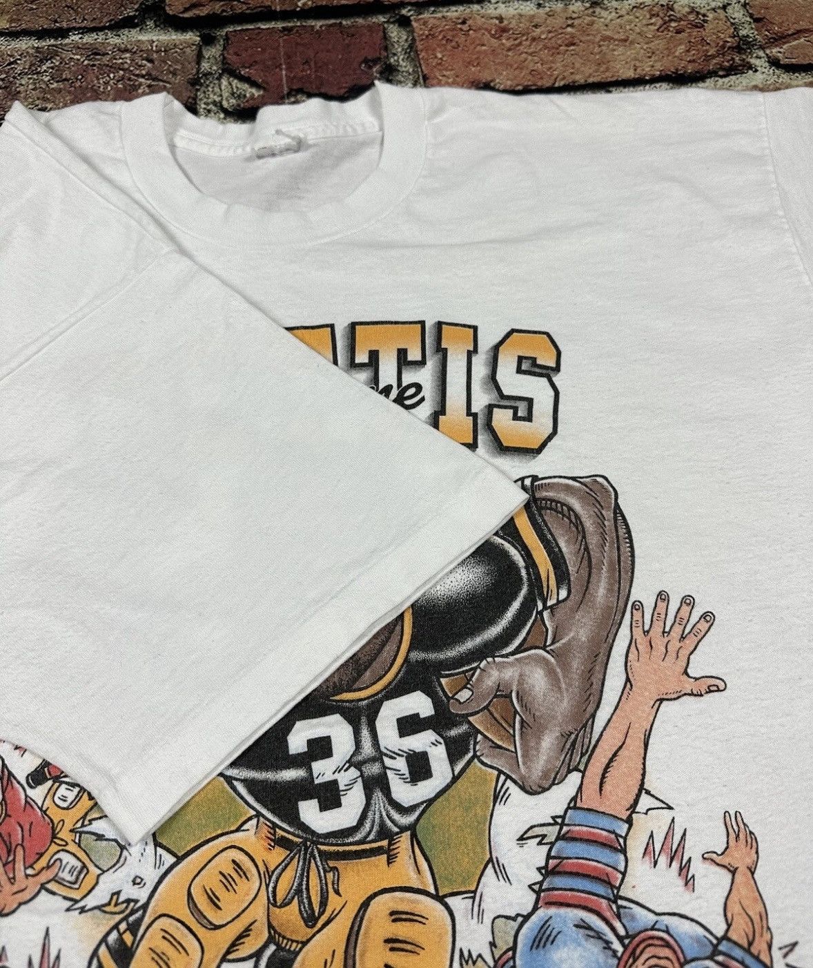 NFL Vintage Jerome Bettis Caricature Tee Pittsburgh Steelers Bus Size US XXL / EU 58 / 5 - 4 Thumbnail