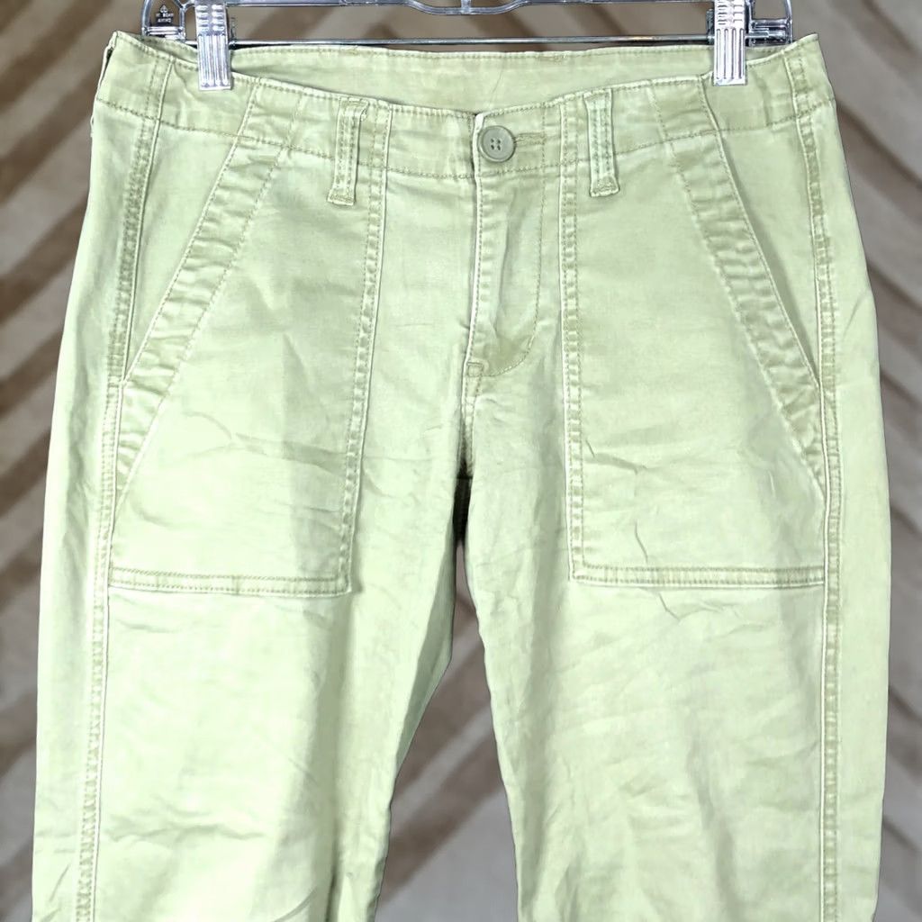 Vintage CAbi Womens Pants Green Low Rise Tapered Ankle Zip Cotton Blend Stretch 2 Size 26" / US 2 / IT 38 - 1 Thumbnail