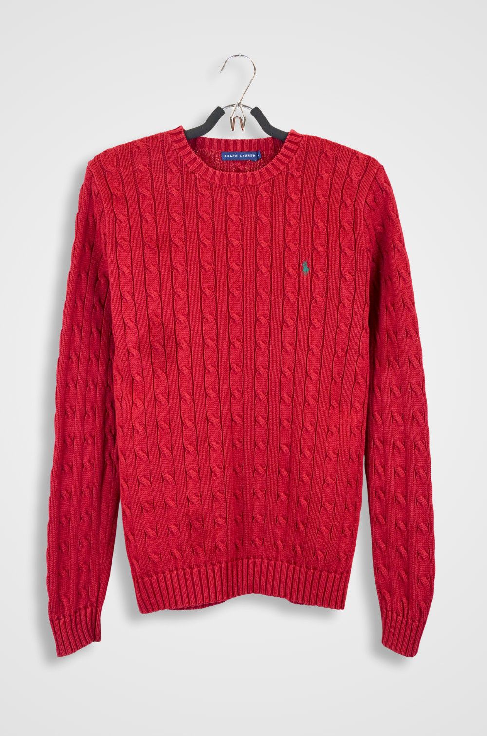 Ralph Lauren Ralph Lauren Red Cable Knit Sweater - Size L Size L / US 10 / IT 46 - 1 Thumbnail