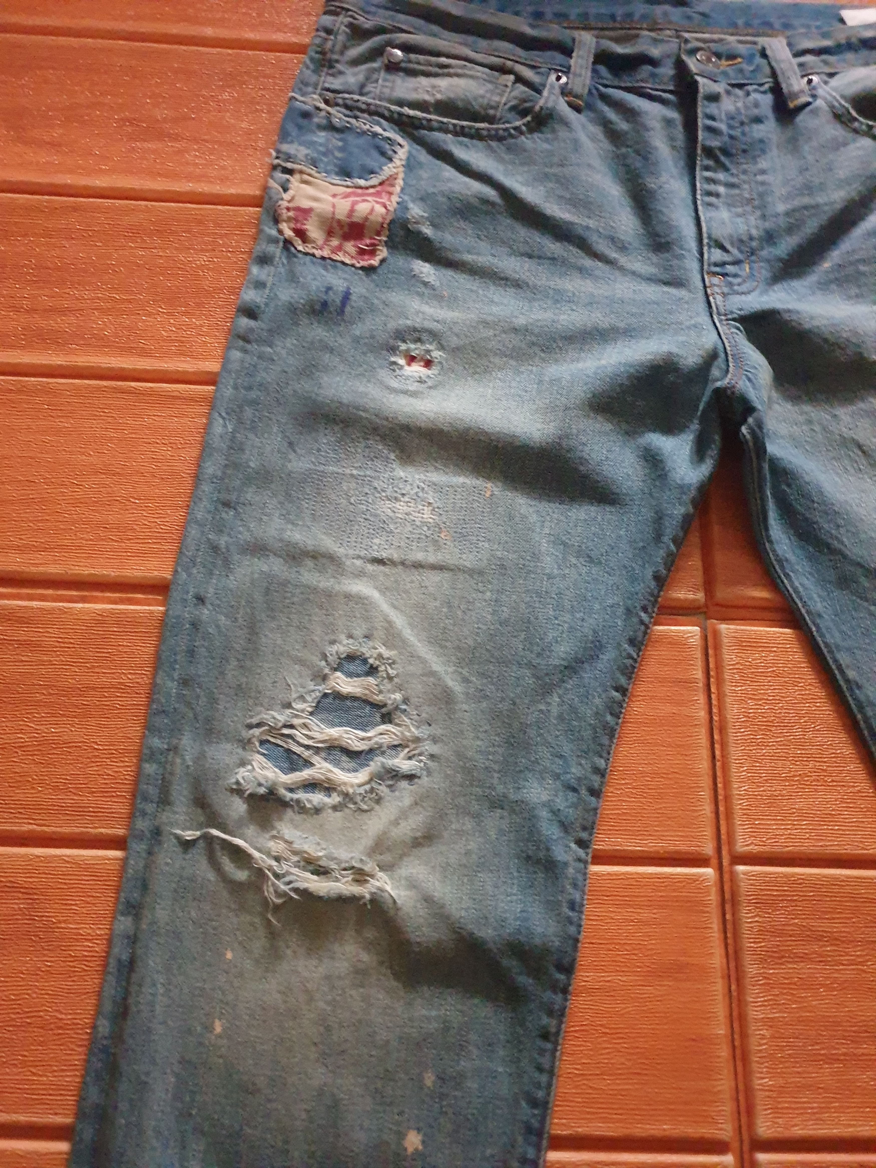 Polo Ralph Lauren Polo Ralph Lauren patchwork Japanese style denim pant Size US 34 / EU 50 - 4 Thumbnail