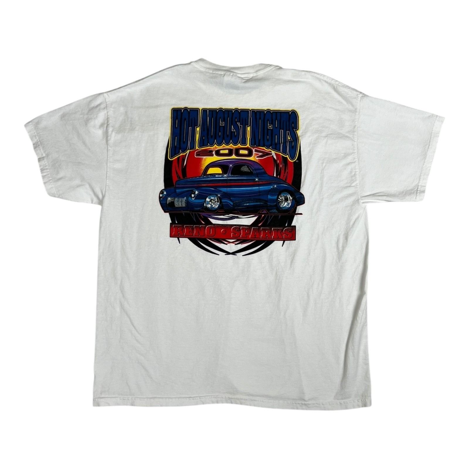 Port & Company Vintage Hot August Nights Shirt Mens XL White 2007 Reno Spar Size US XL / EU 56 / 4 - 1 Thumbnail