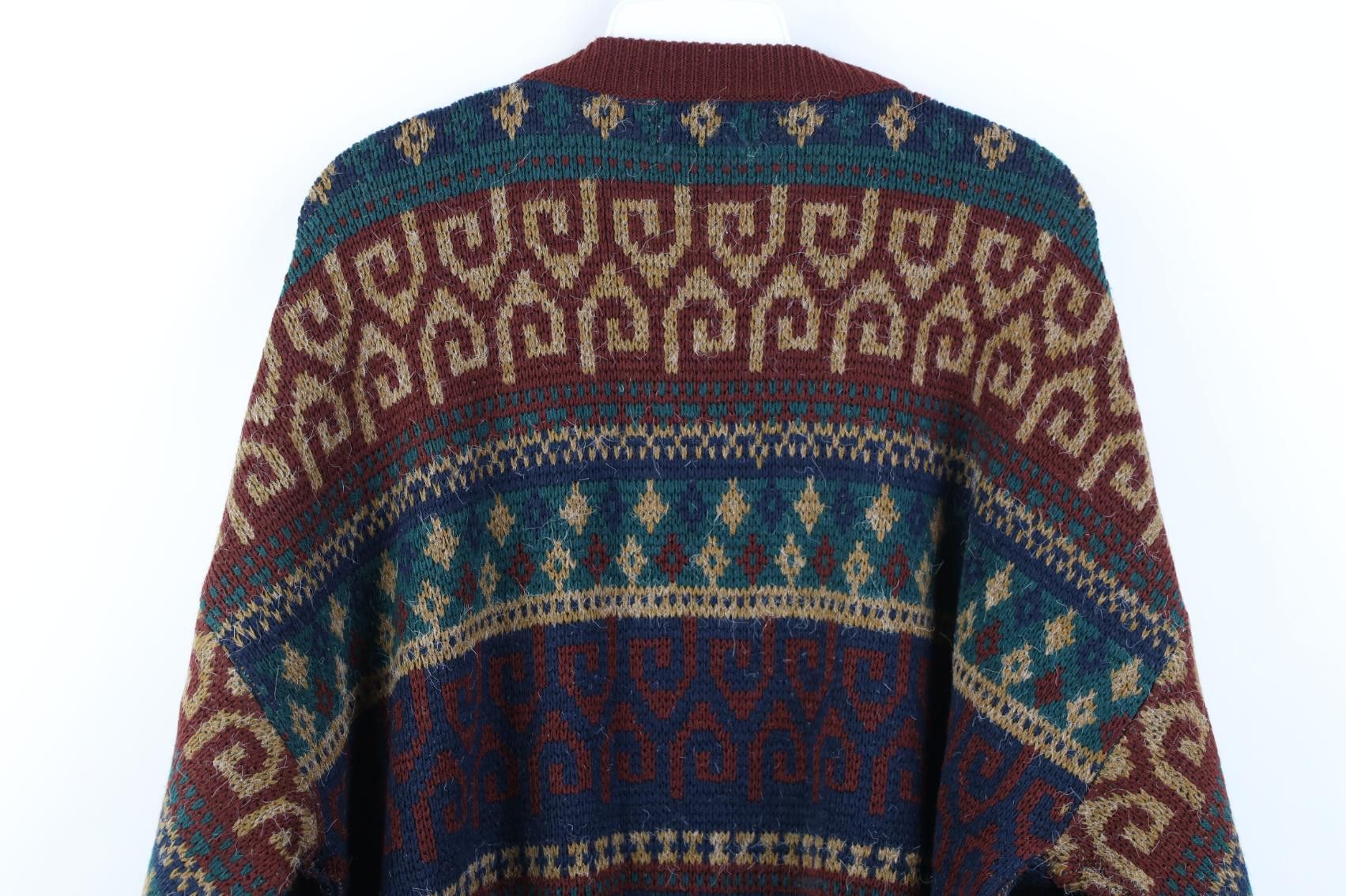 Vintage Vintage 90s Streetwear Geometric Fair Isle Crewneck Sweater Size US XL / EU 56 / 4 - 9 Thumbnail