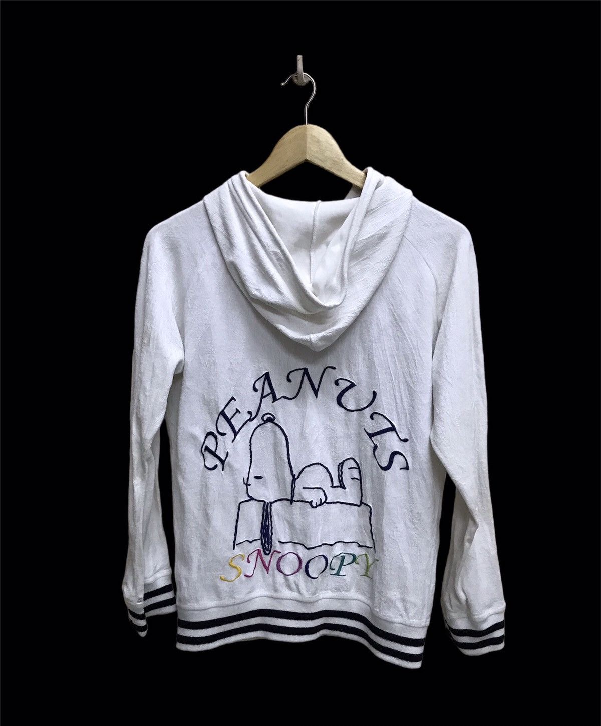 image of Cartoon Network x Peanuts Vintage 90's Peanuts Woodstock Fleece Sweater Hoodie in White (Size Small