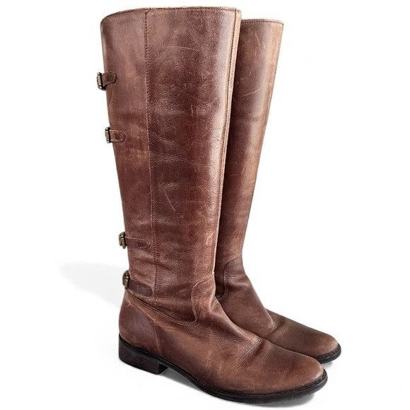 Matisse Matisse “Becky” Brown Leather Knee-High Boots Size US 7 / IT 37 - 2 Thumbnail