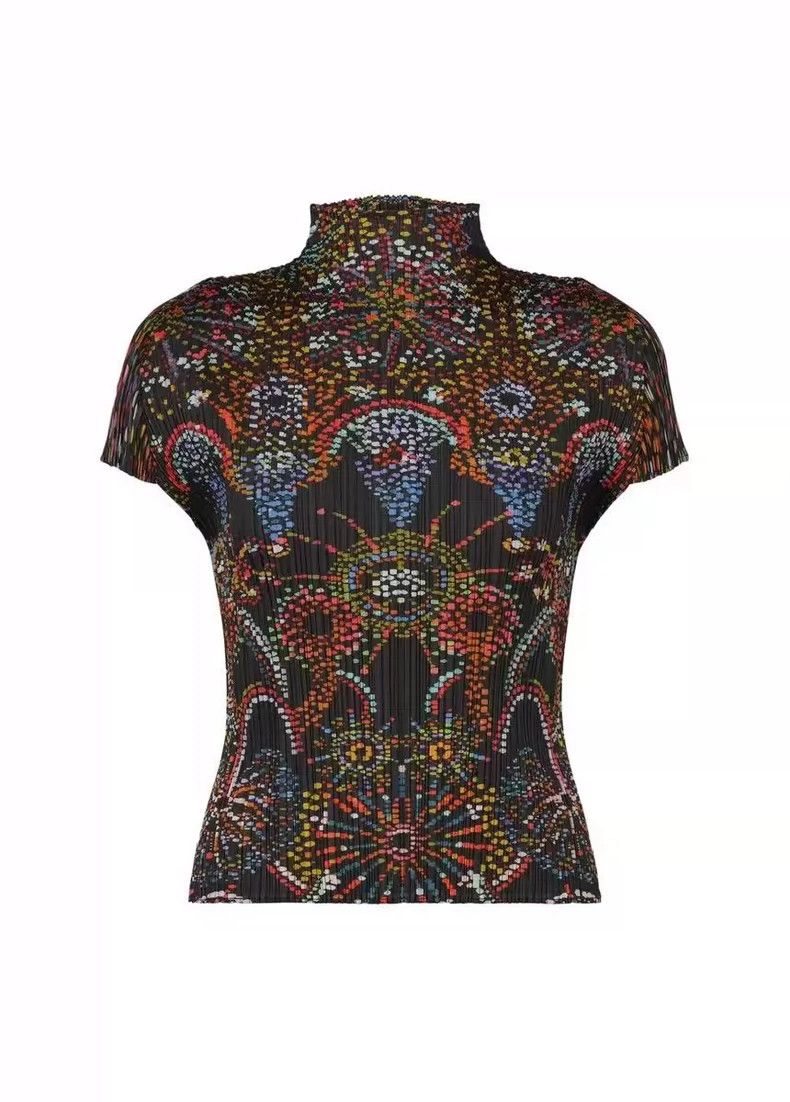 Issey Miyake Issey Miyake size:3 Fireworks semi-high-neck short-sleeved Size S / US 4 / IT 40 - 2 Thumbnail