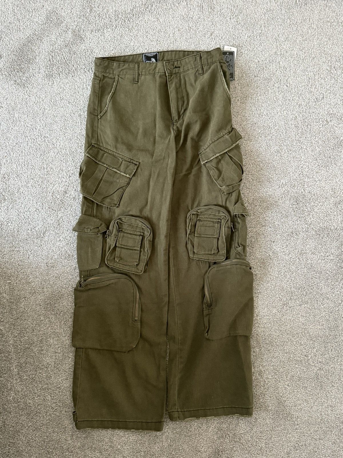 Prps PRPS Multi Pocket Cargo Pants Army Green Tactical Wide Size US 28 / EU 44 - 1 Thumbnail
