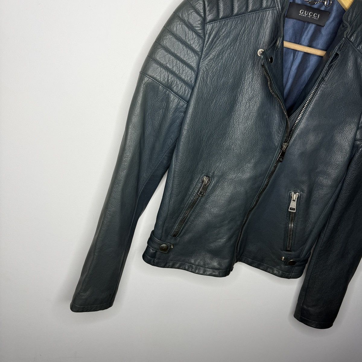 Gucci Gucci Leather Jacket Biker by Tom Ford Y2K Size S / US 4 / IT 40 - 3 Thumbnail
