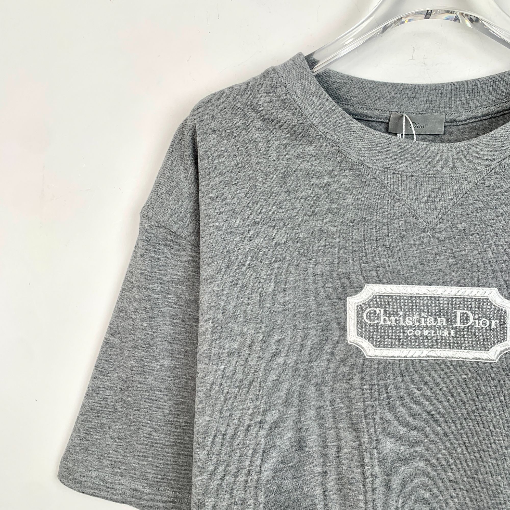 Dior Christian Dior Couture Gray Cotton T-Shirt Made In It Size L / US 10 / IT 46 - 3 Thumbnail