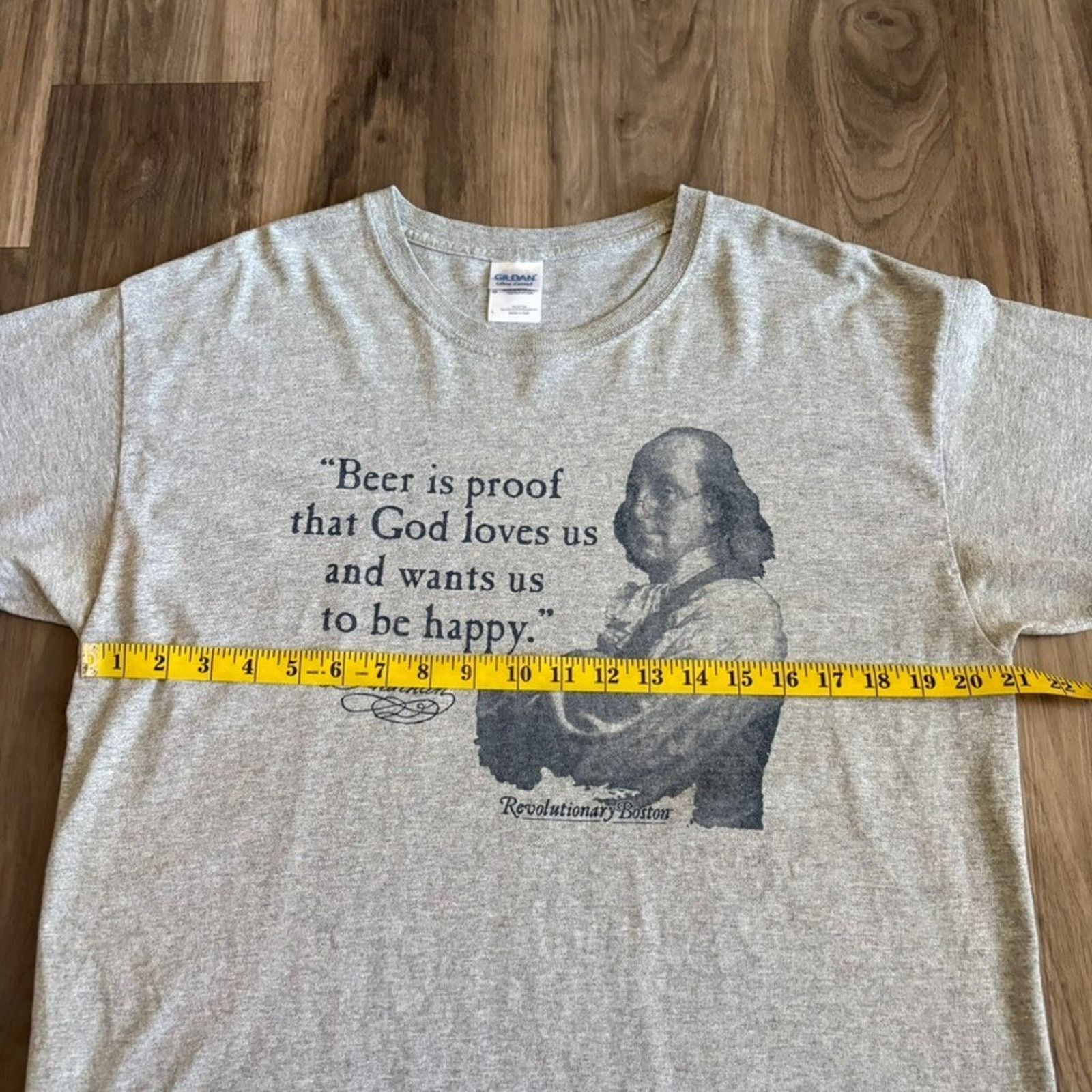 Vintage Vintage Benjamin Franklin T-Shirt Men's Size L Gray Beer Size US L / EU 52-54 / 3 - 4 Thumbnail