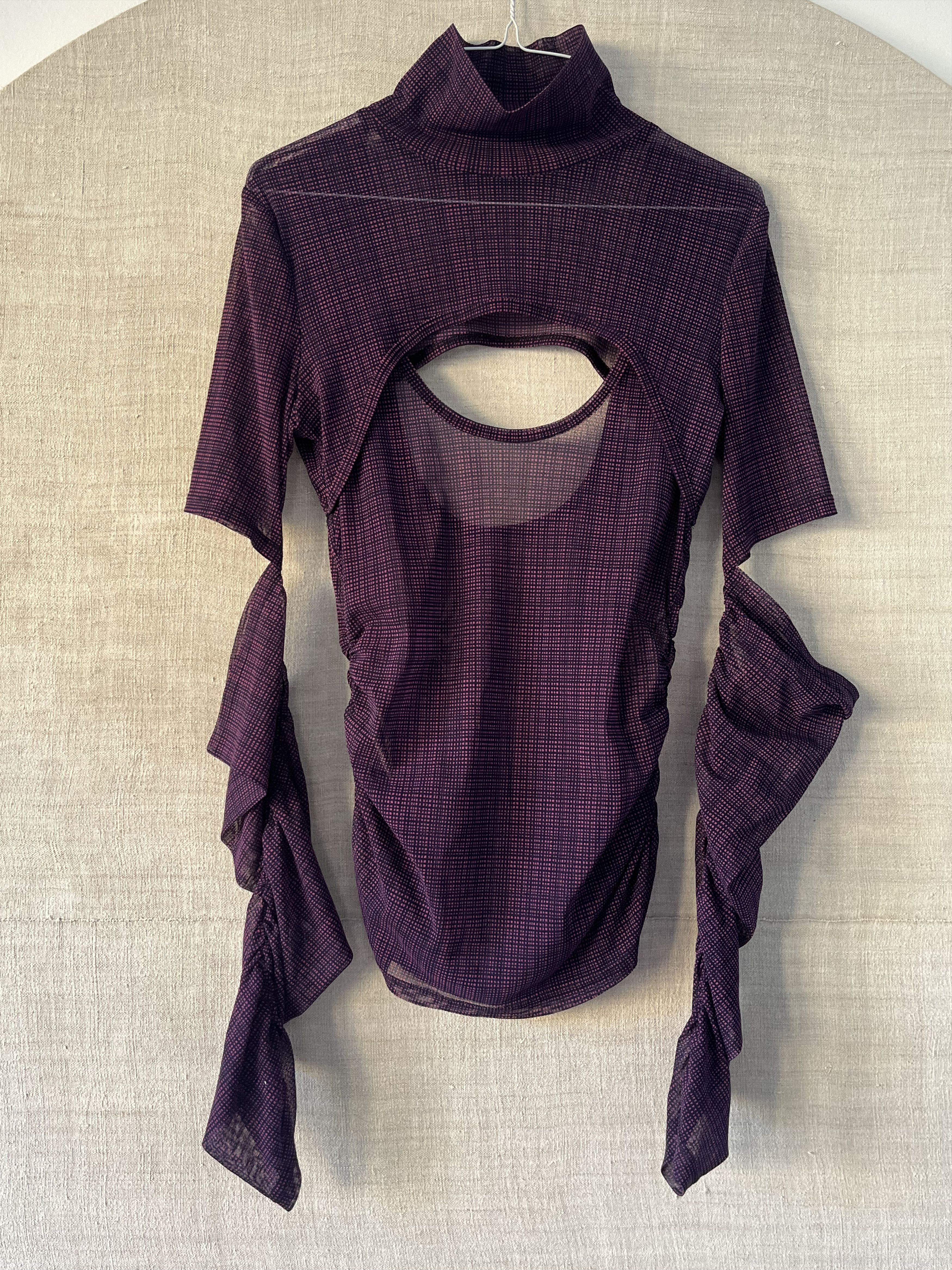 Eckhaus Latta Eckhaus Latta Purple Scrunch Turtleneck Size S / US 4 / IT 40 - 1 Thumbnail