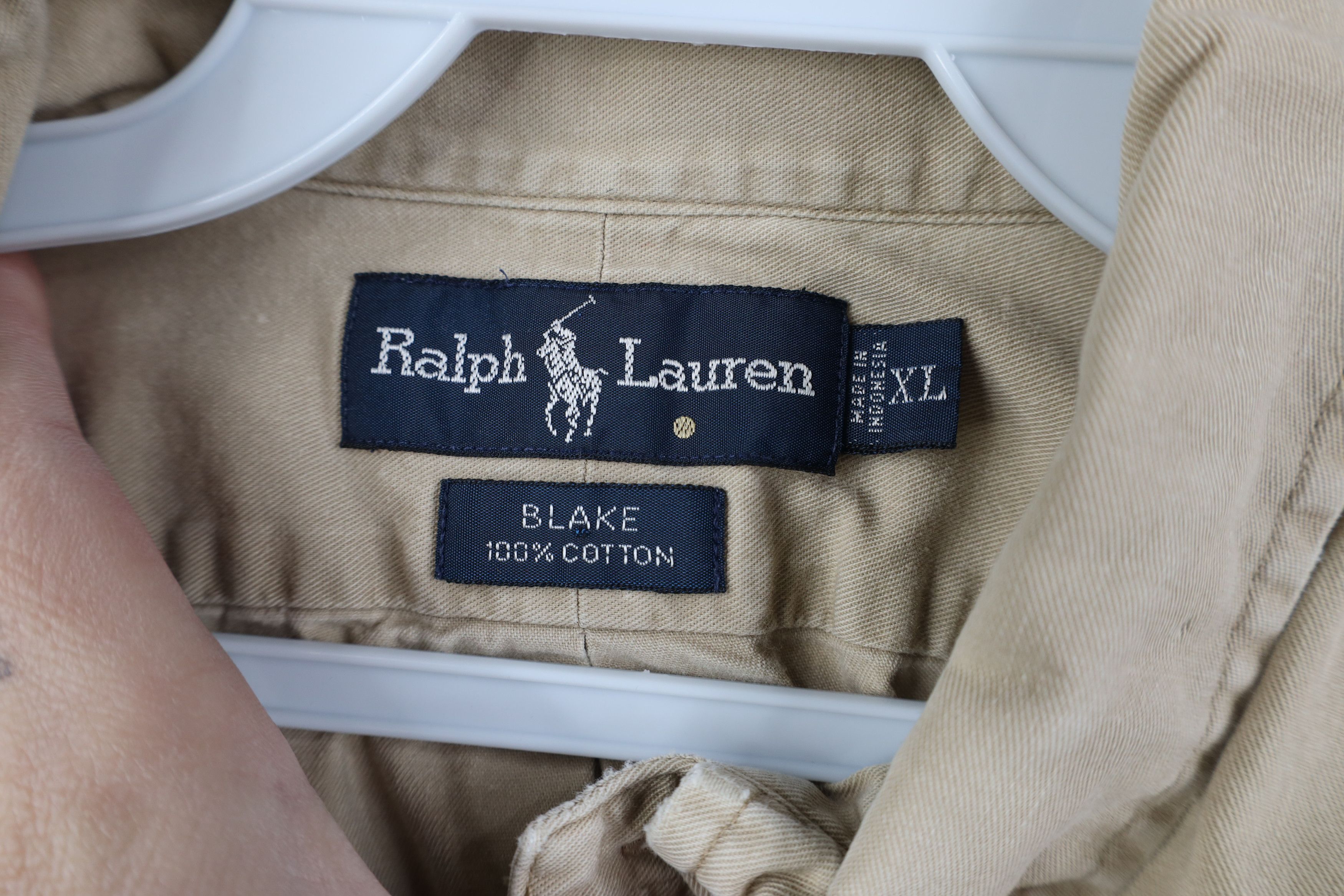 Polo Ralph Lauren Vintage 90s Ralph Lauren Collared Button Down Shirt Beige Size US XL / EU 56 / 4 - 7 Thumbnail