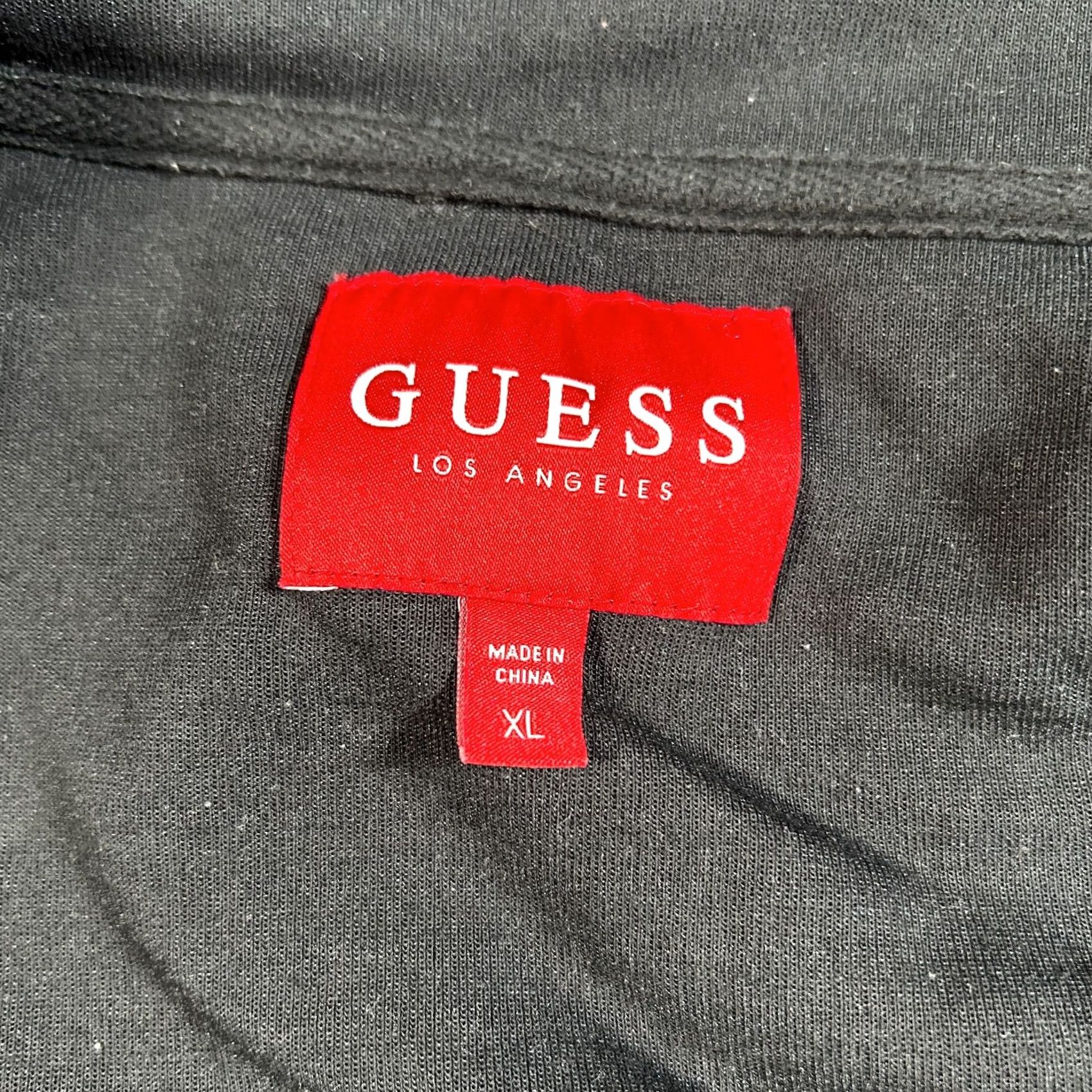 Guess Guess Los Angeles Track Jacket Mens XL Black Graphic Logo Mock Neck Full Zip Size US XL / EU 56 / 4 - 3 Thumbnail