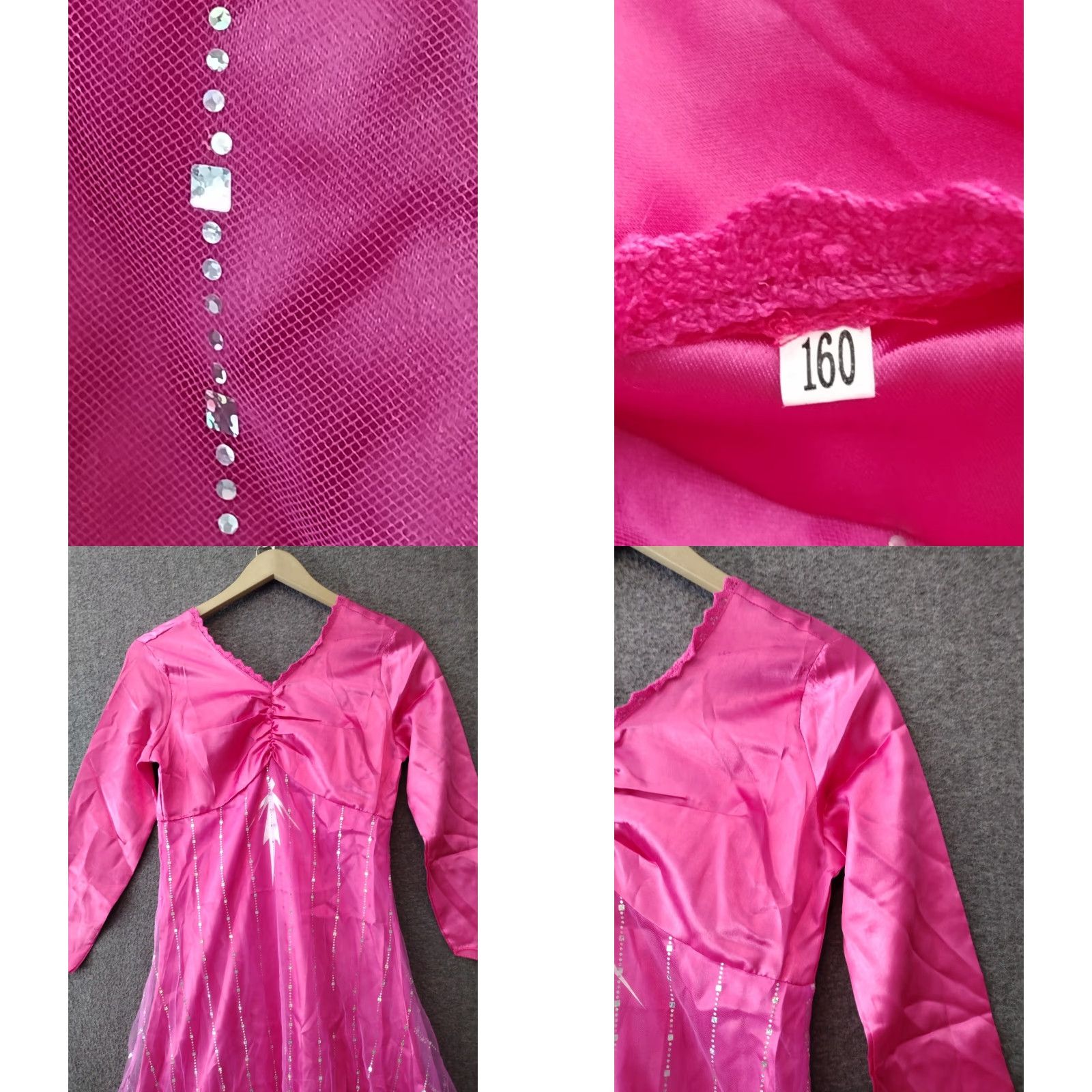 Vintage Fashion Princess Dress Up Girls S Small Pink Satin Rhinestones Costume Satine Dress Up Princess Girls S Pink Satin Rhinestones Costume Size ONE SIZE - 8 Thumbnail