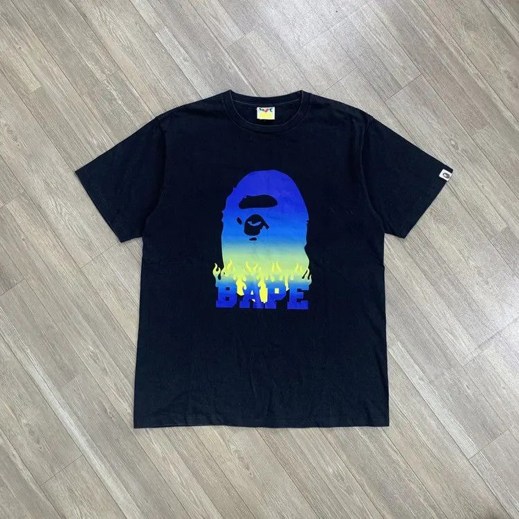 Bape Vintage Bape Blue Flames Tshirt Size US XL / EU 56 / 4 - 1 Thumbnail