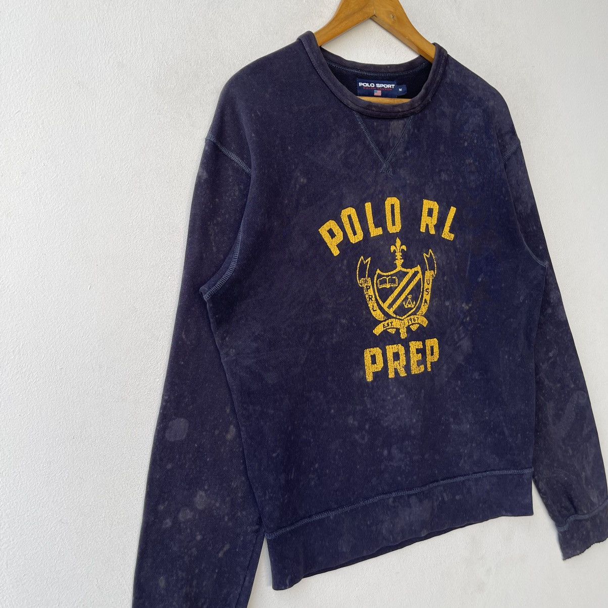 Polo Ralph Lauren Trashed Vintage Polo Sport RL Prep Shield Crest Sweatshirt Size US M / EU 48-50 / 2 - 4 Thumbnail