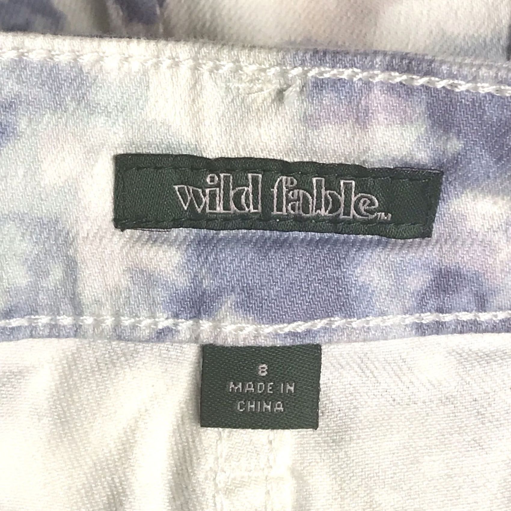 Vintage Wild Fable Women Tie-Dye Cutoff High-Rise Stretch Denim Shorts 8 Purple Frayed Hem 2" Inseam Casual Hipster 90s Vintage: No Size 30" / US 8 / IT 44 - 3 Thumbnail