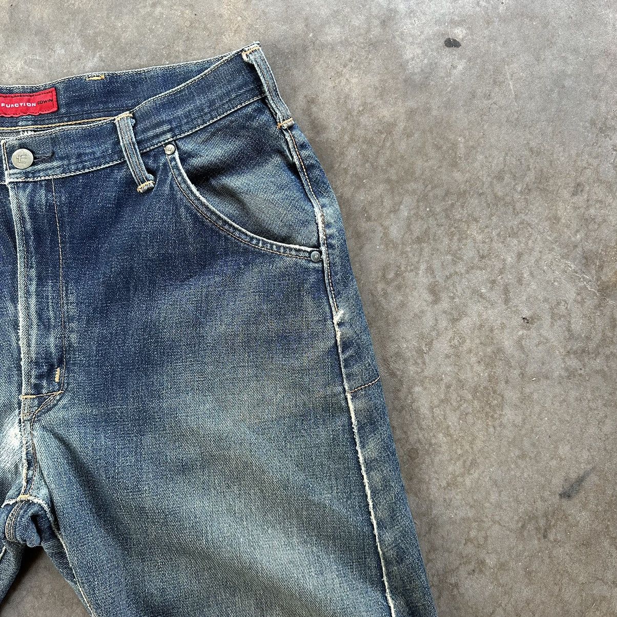 Edwin × Jean × Vintage Vintage Edwin E Function Rusty Faded Distressed Jean Denim Size US 32 / EU 48 - 5 Thumbnail
