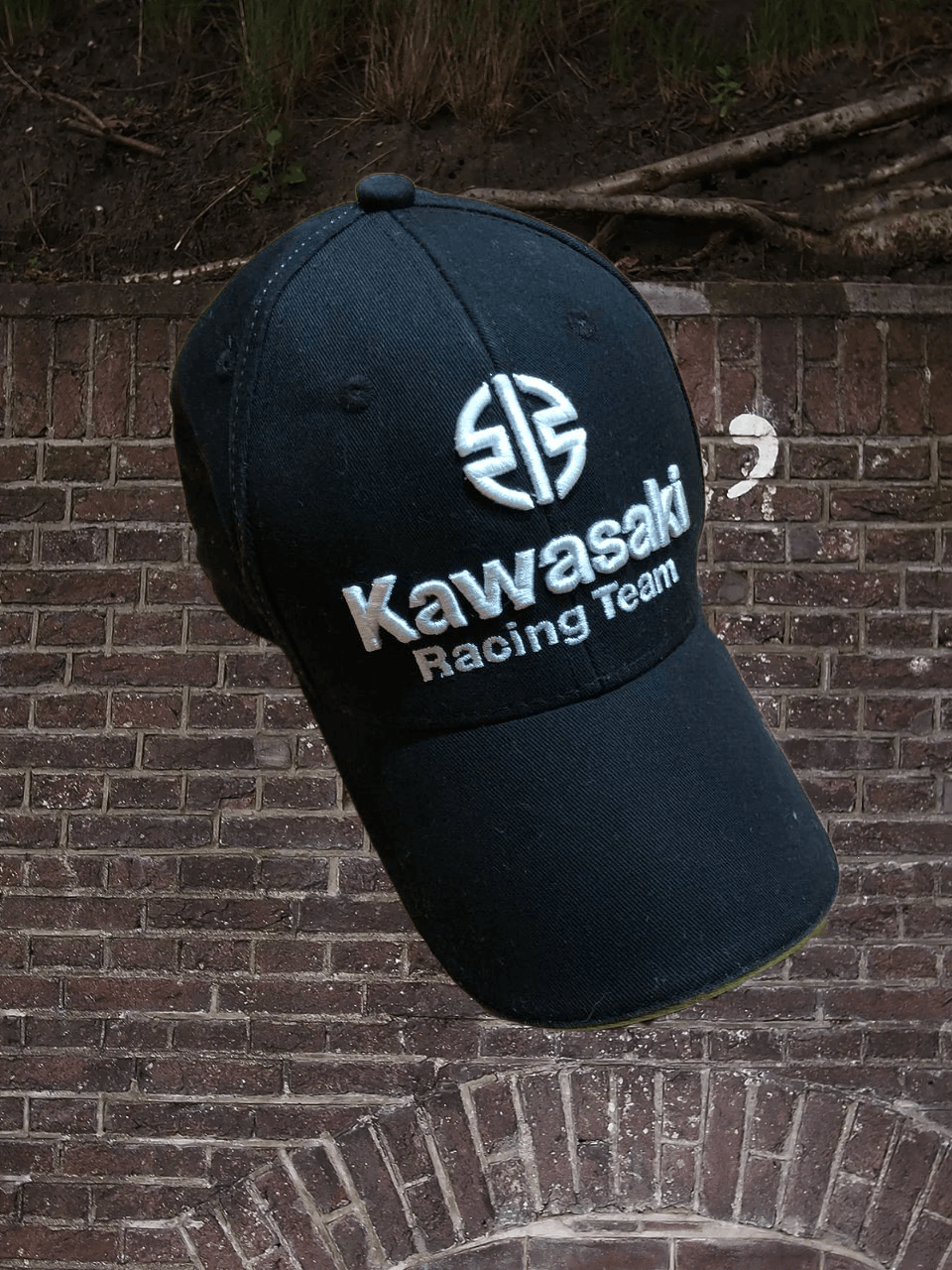 Vintage black Cap Vintage Kawasaki Y2K Hats big logo Racing team Size ONE SIZE - 1 Thumbnail