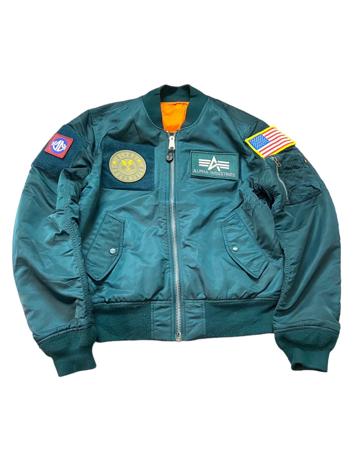 image of Reversable Alpha Green Bomber Jacket, Men's (Size Small)