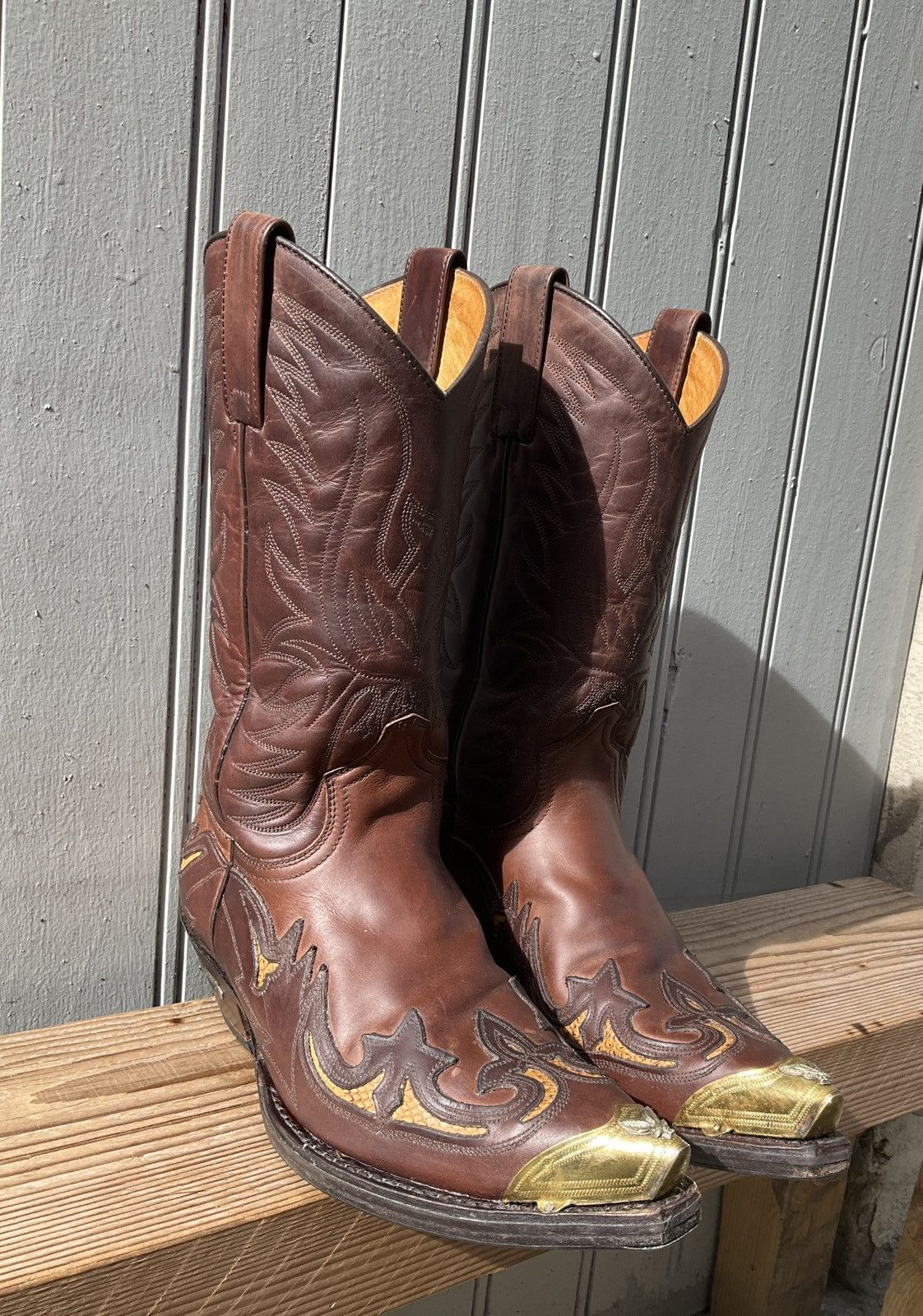 Sendra Sendra cowboy boots gold/silver metal elements Size US 8.5 / EU 41-42 - 1 Thumbnail