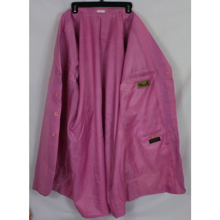 Falcone Vintage Falcone Pink Pinstripe Zoot Suit Mens 58L 46x31 Size 54L - 12 Thumbnail